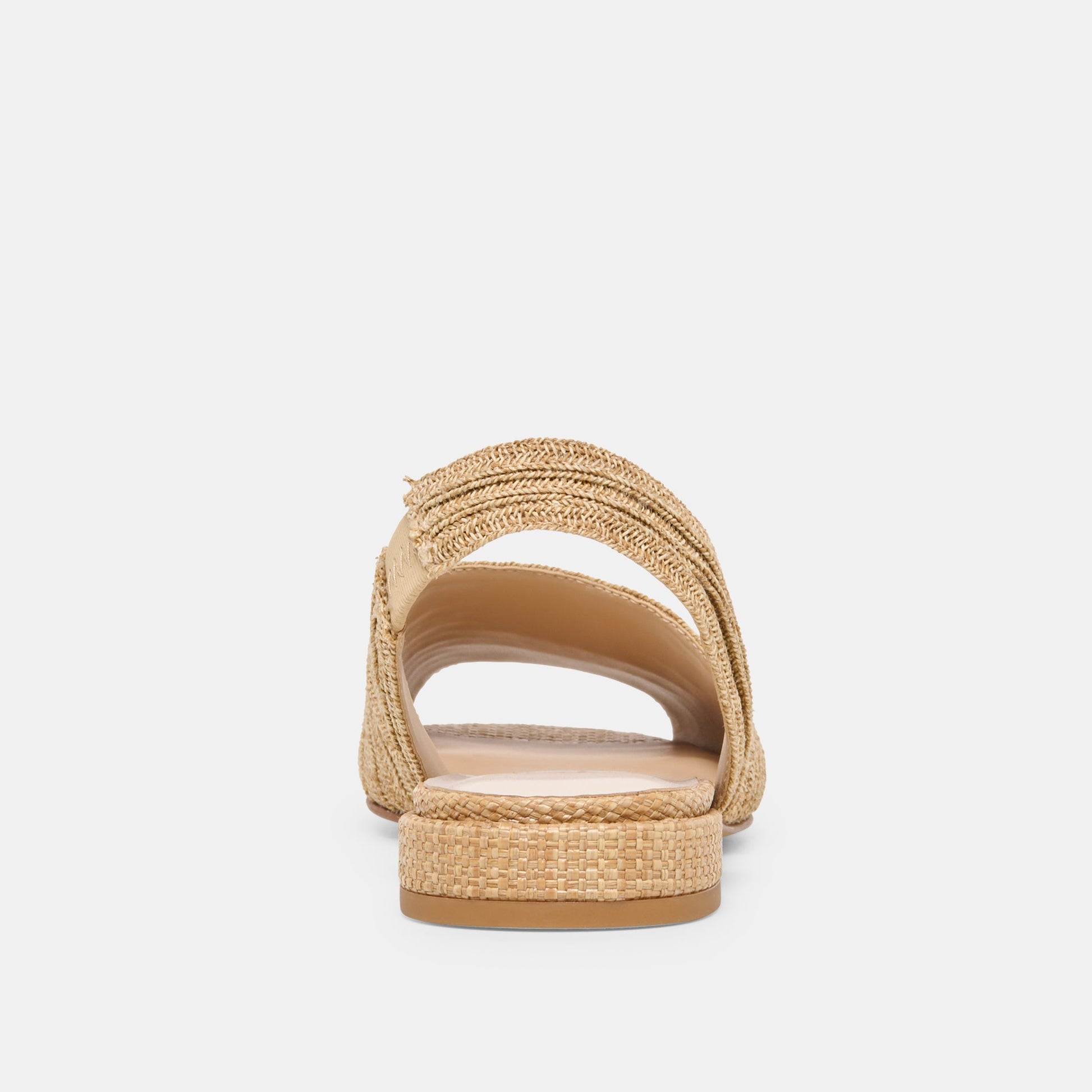 MARZY Natural Raffia Slingback Peep-Toe Sandals