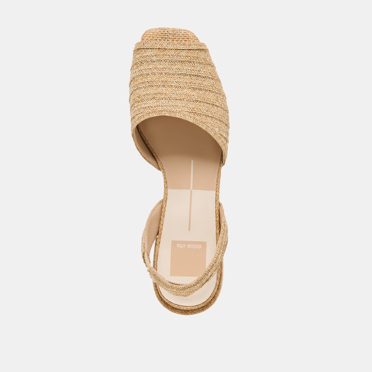 MARZY Natural Raffia Slingback Peep-Toe Sandals