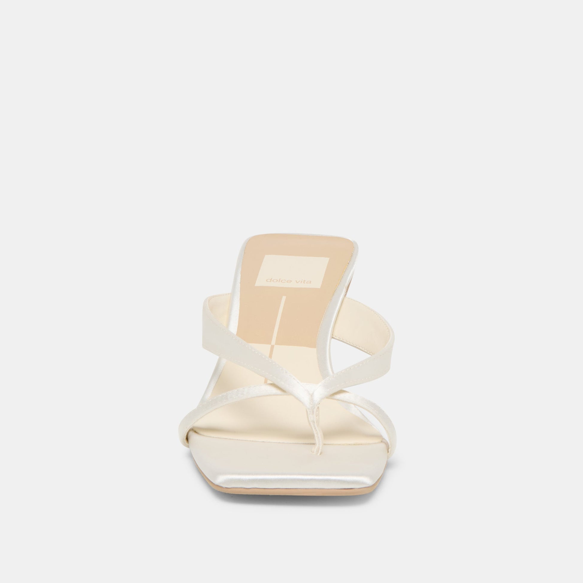 Brevel True White Satin Heels