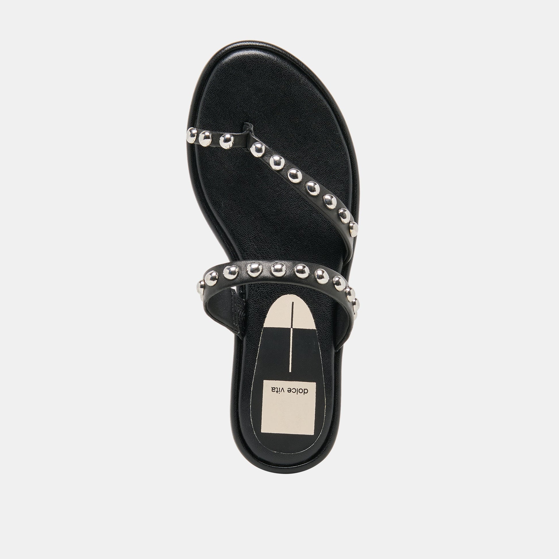Amary Stud Black Leather Sandals
