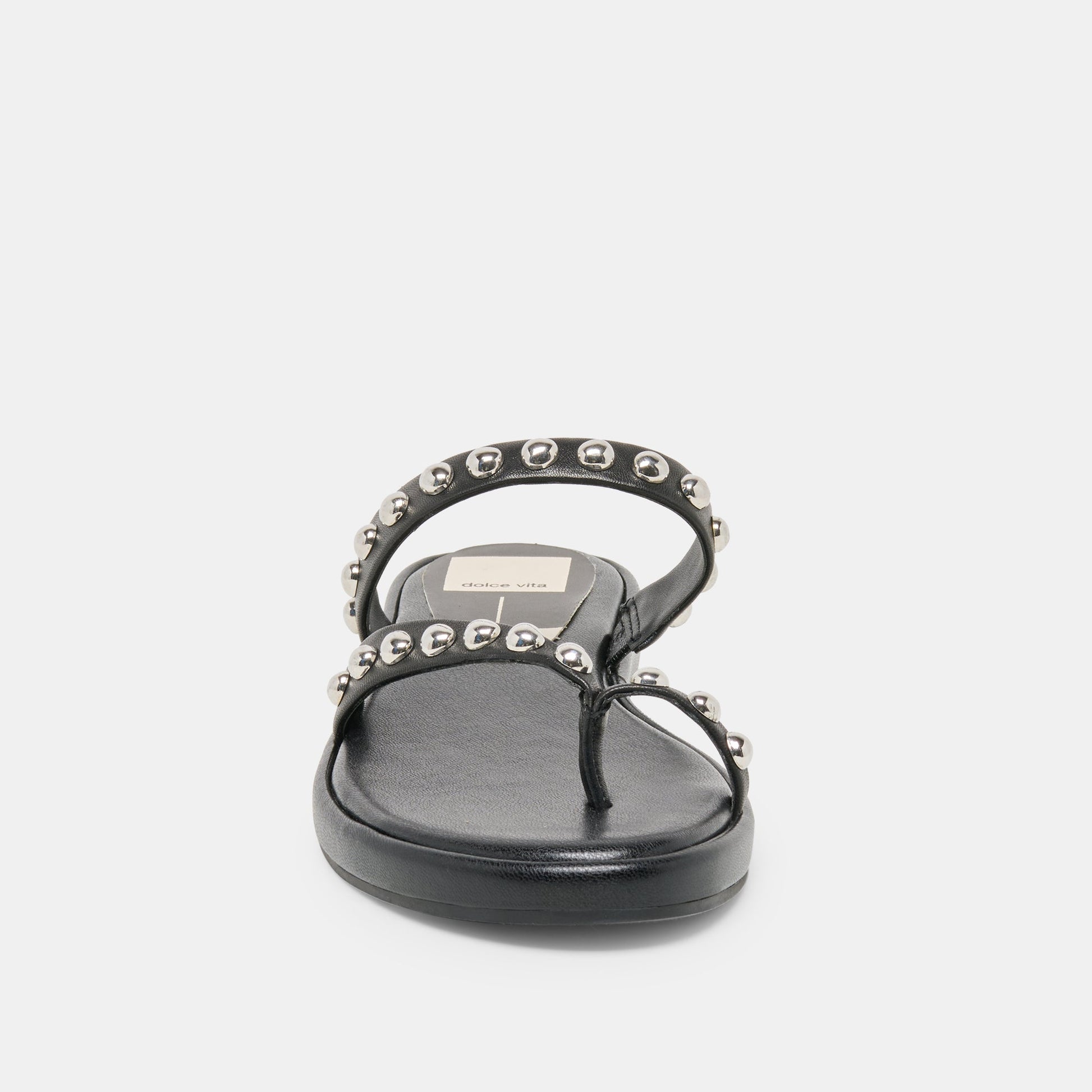 Amary Stud Black Leather Sandals
