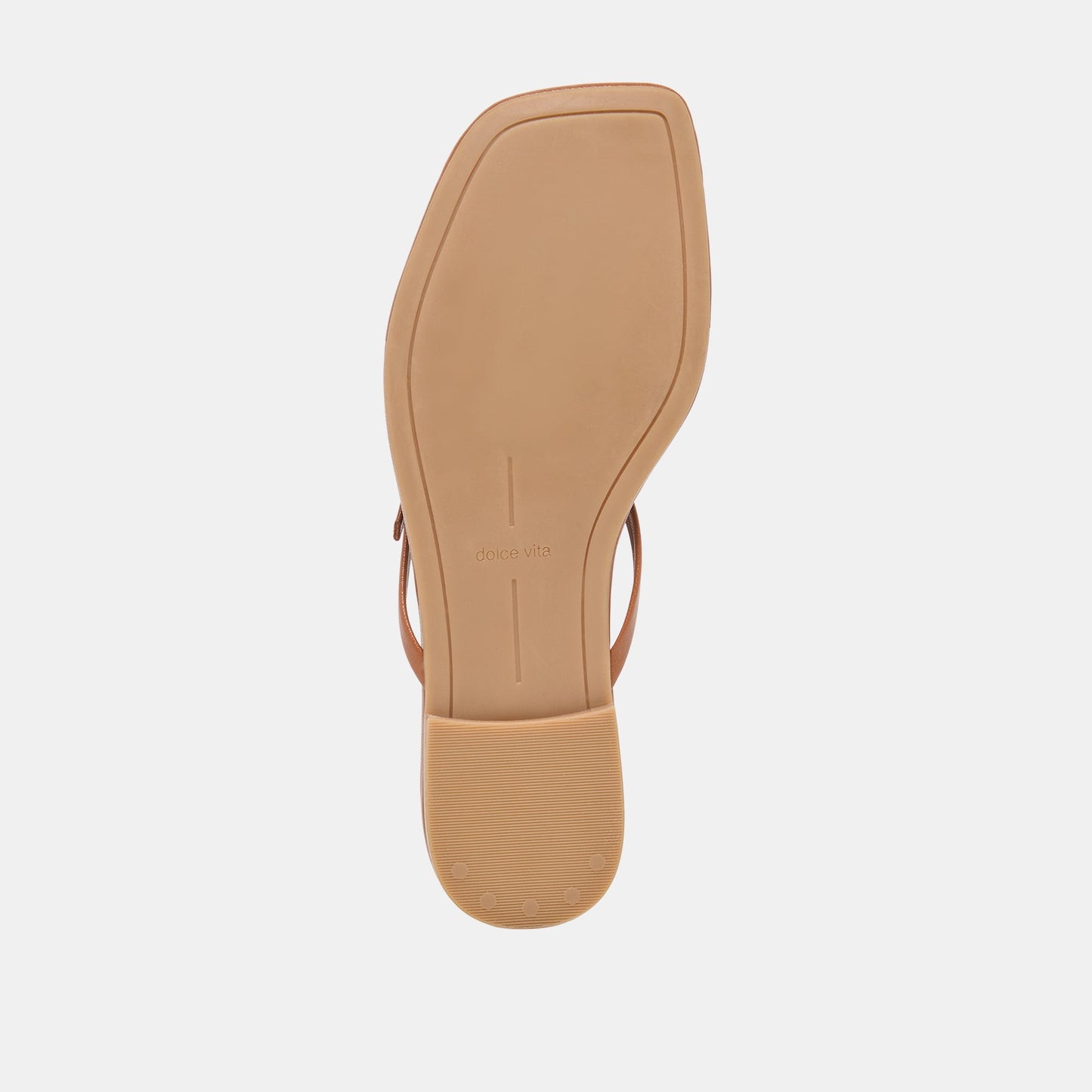 MALTA Cognac Leather Buckle Flip-Flop Sandals