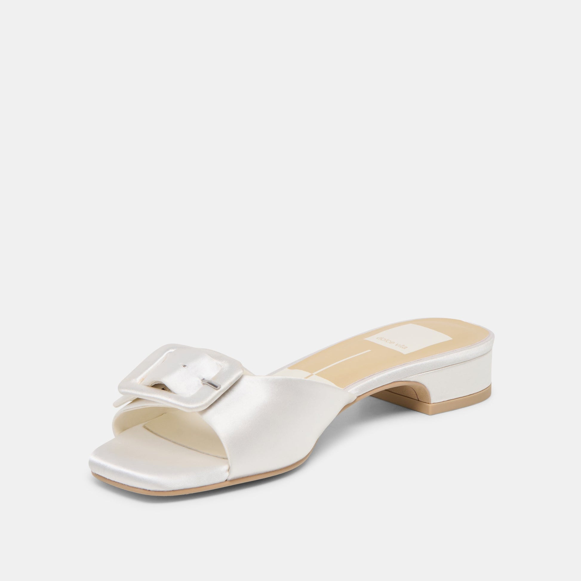 Edina True White Satin Sandals