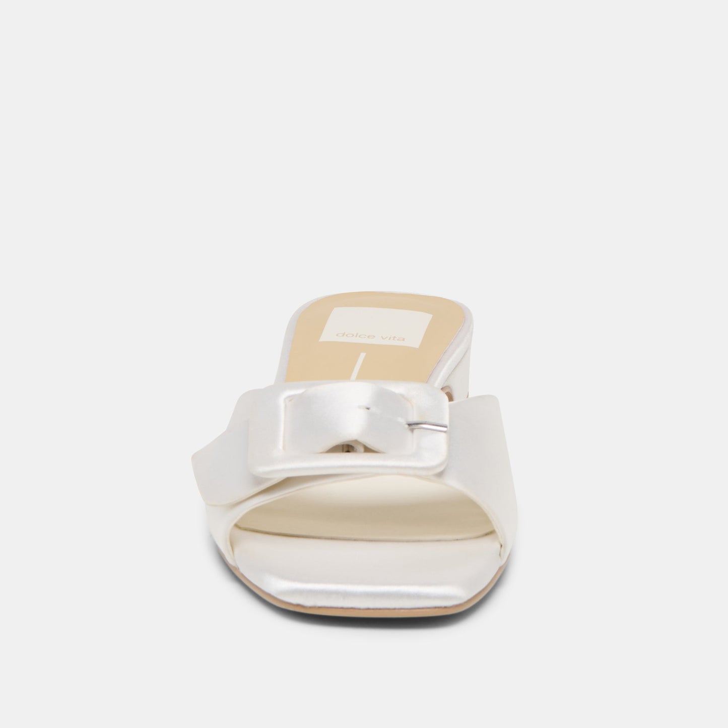 Edina True White Satin Sandals