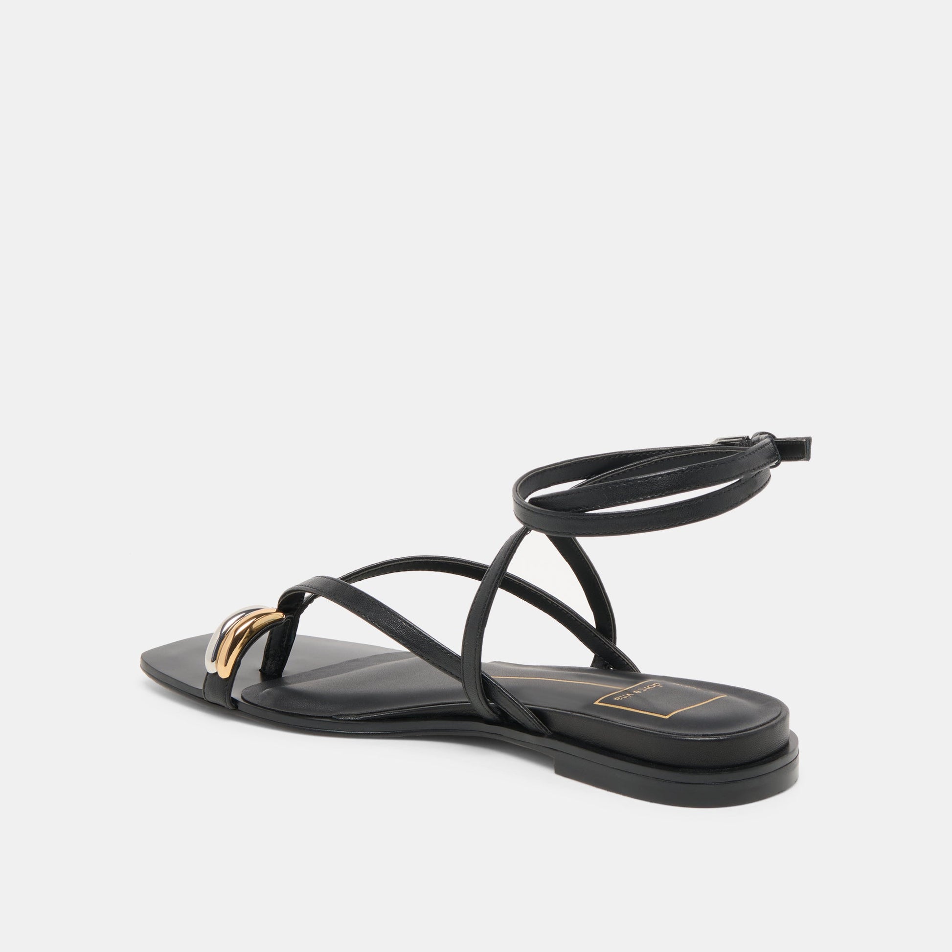 Tyrice Black Leather Sandals