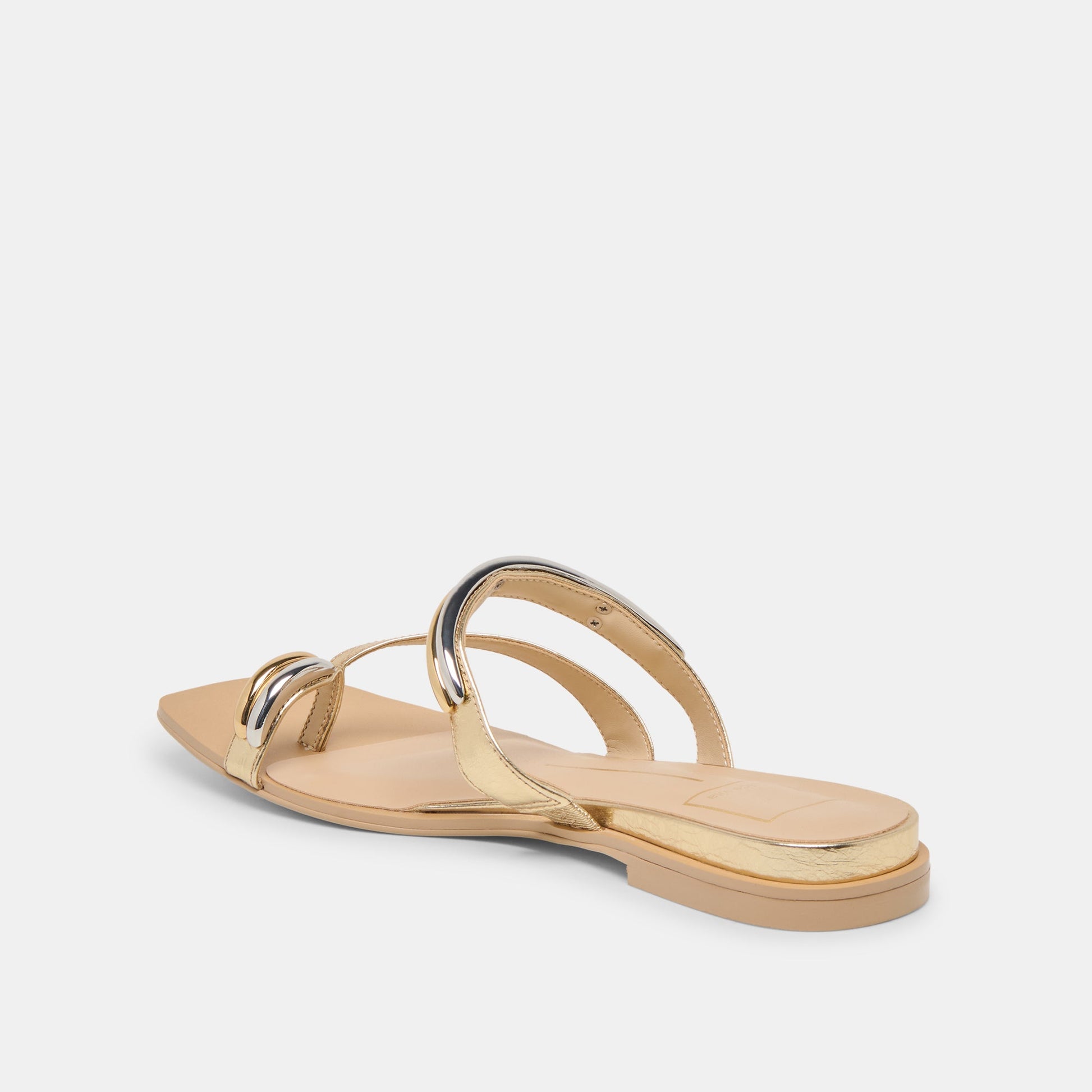 Tarina Gold Leather Sandals