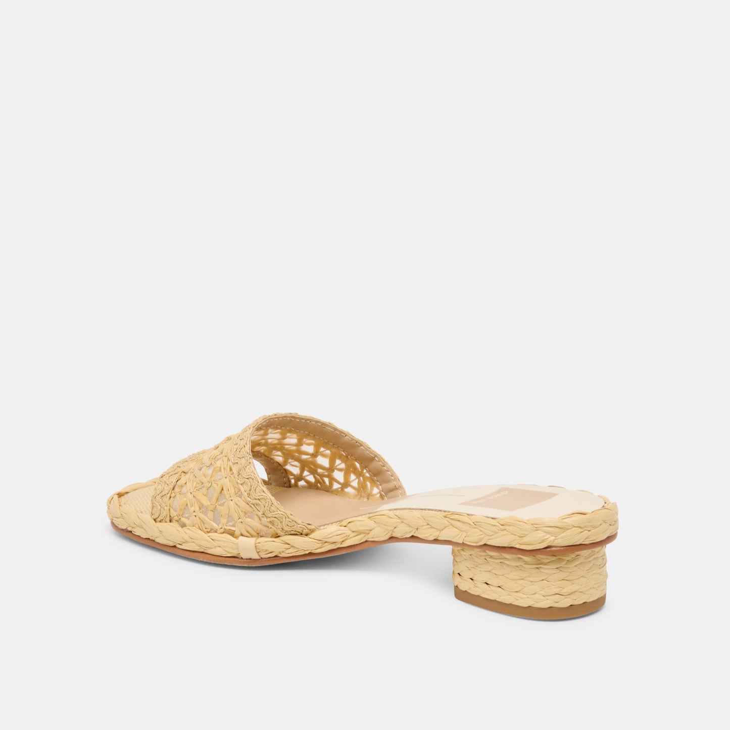 Dixi Wide Lt Natural Cross Hatch Raffia Sandals