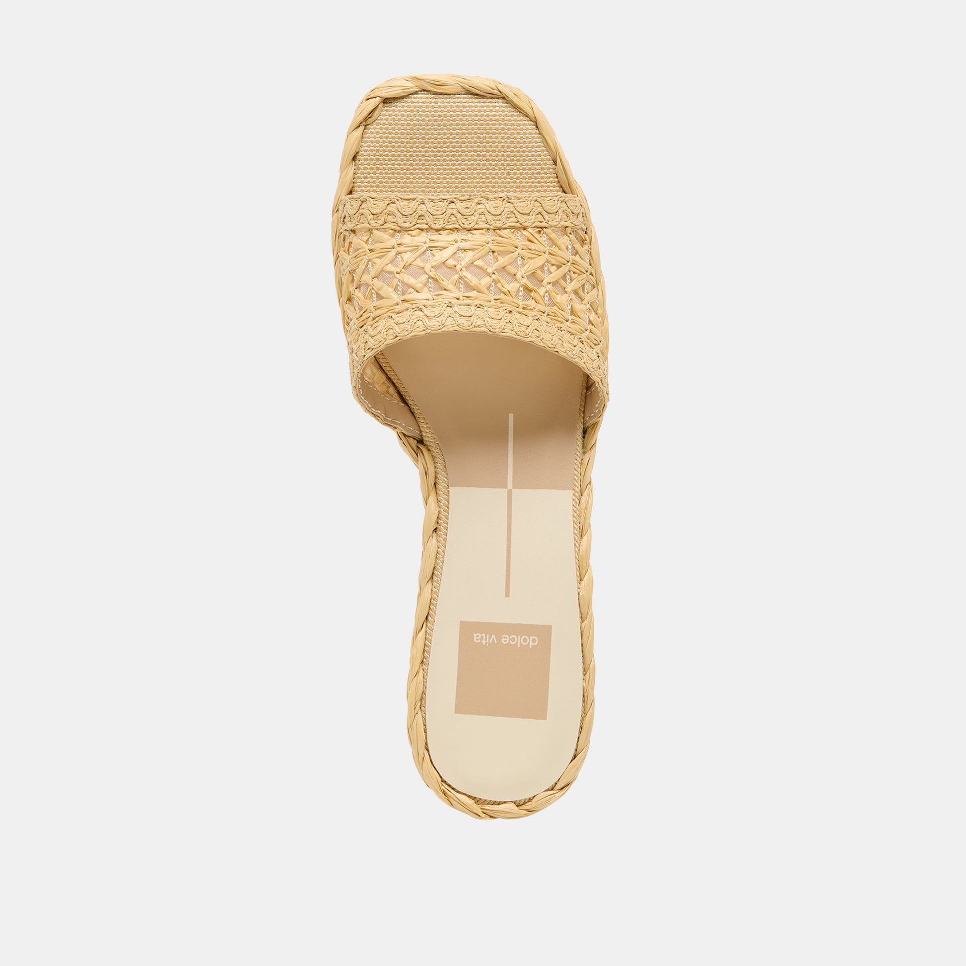Dixi Wide Lt Natural Cross Hatch Raffia Sandals