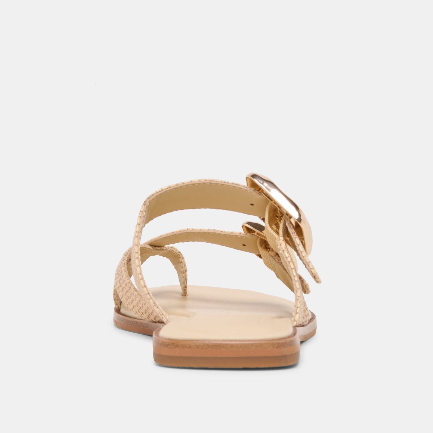 SHORE Sand Raffia Flip-Flop Buckled Sandals