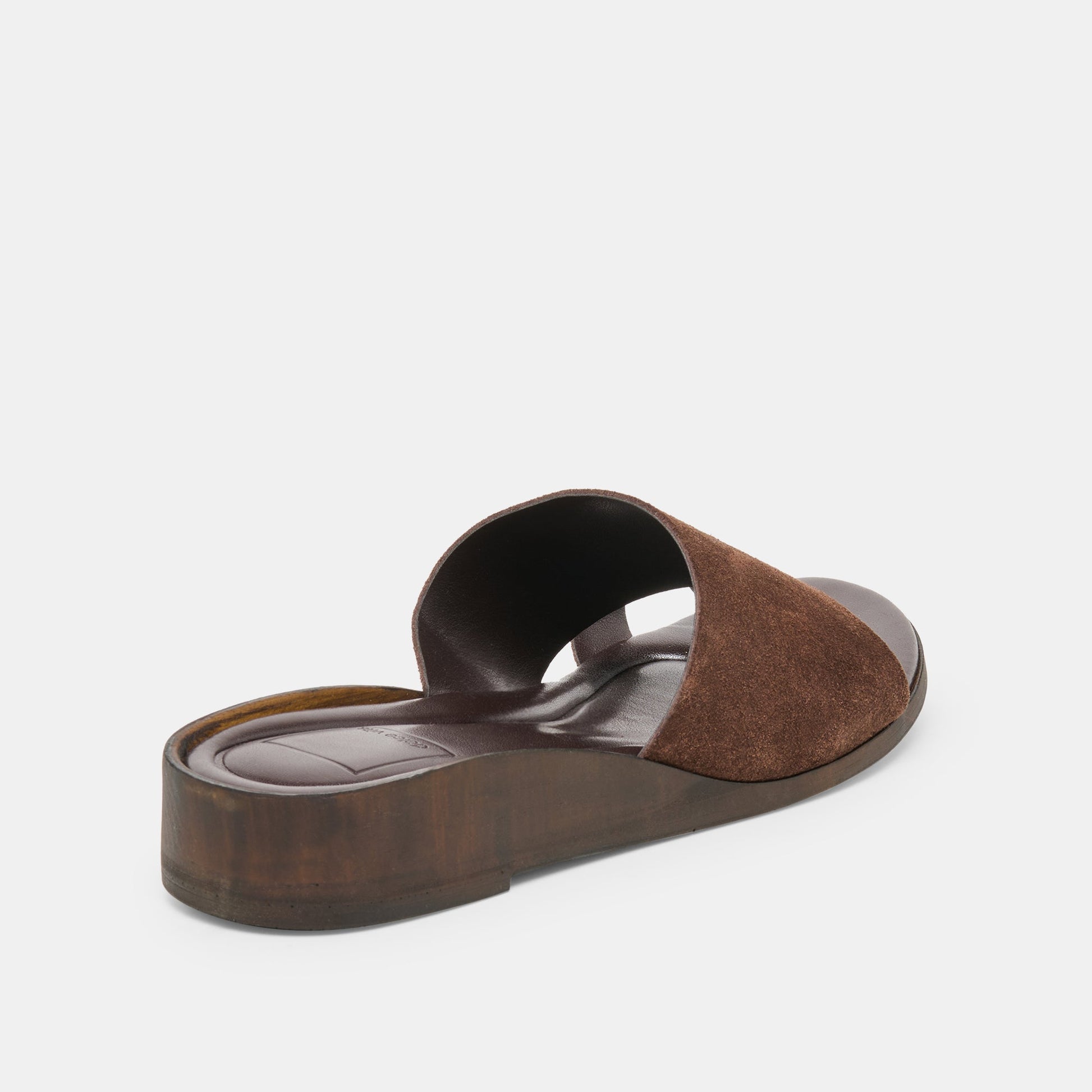MOXY Dk Brown Suede Metal Detail Open-Toe Sandals