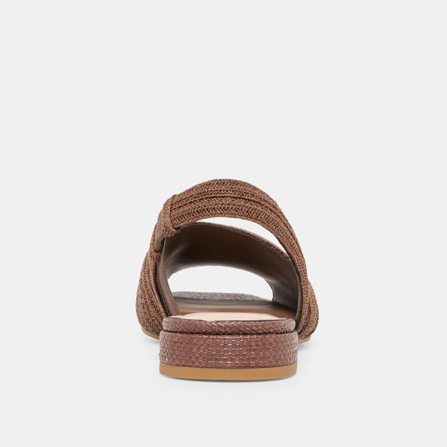 MARZY Cocoa Raffia Slingback Peep-Toe Sandals