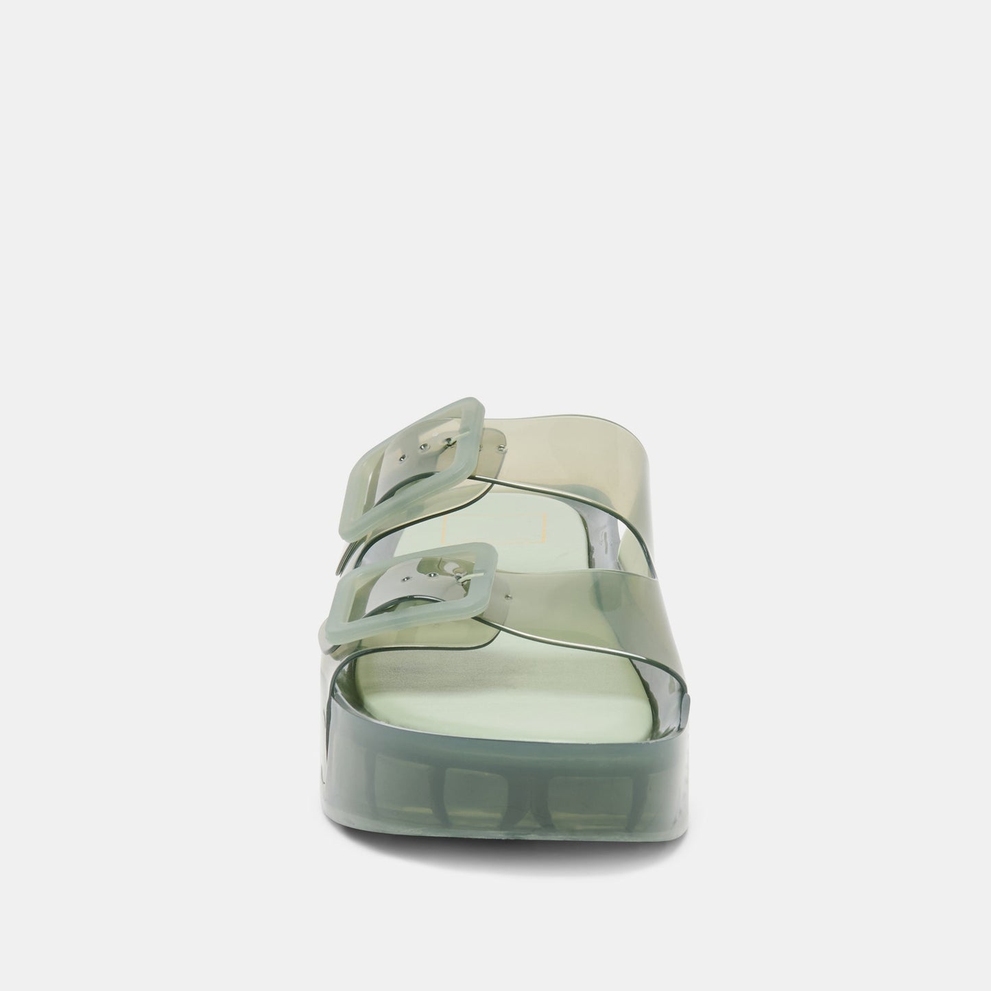 JULIO X Olive Vinyl Jelly Platform Sandals
