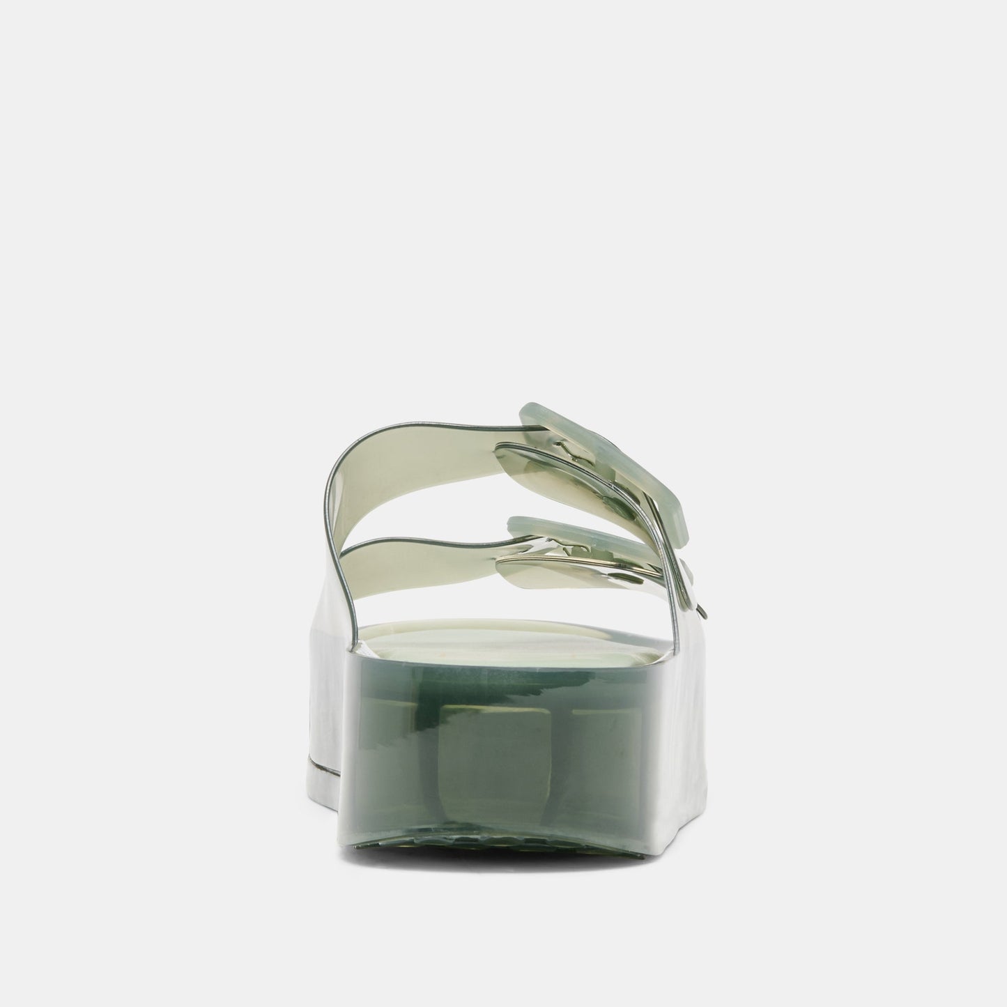 JULIO X Olive Vinyl Jelly Platform Sandals