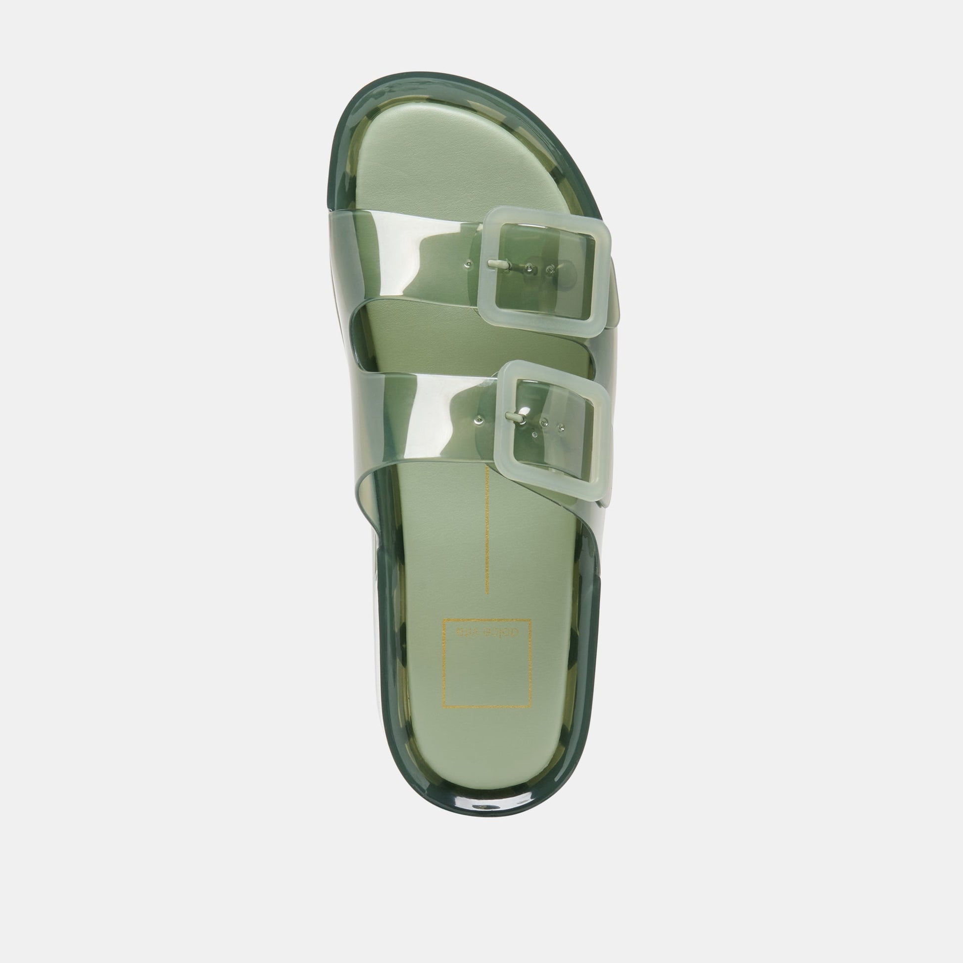 JULIO X Olive Vinyl Jelly Platform Sandals