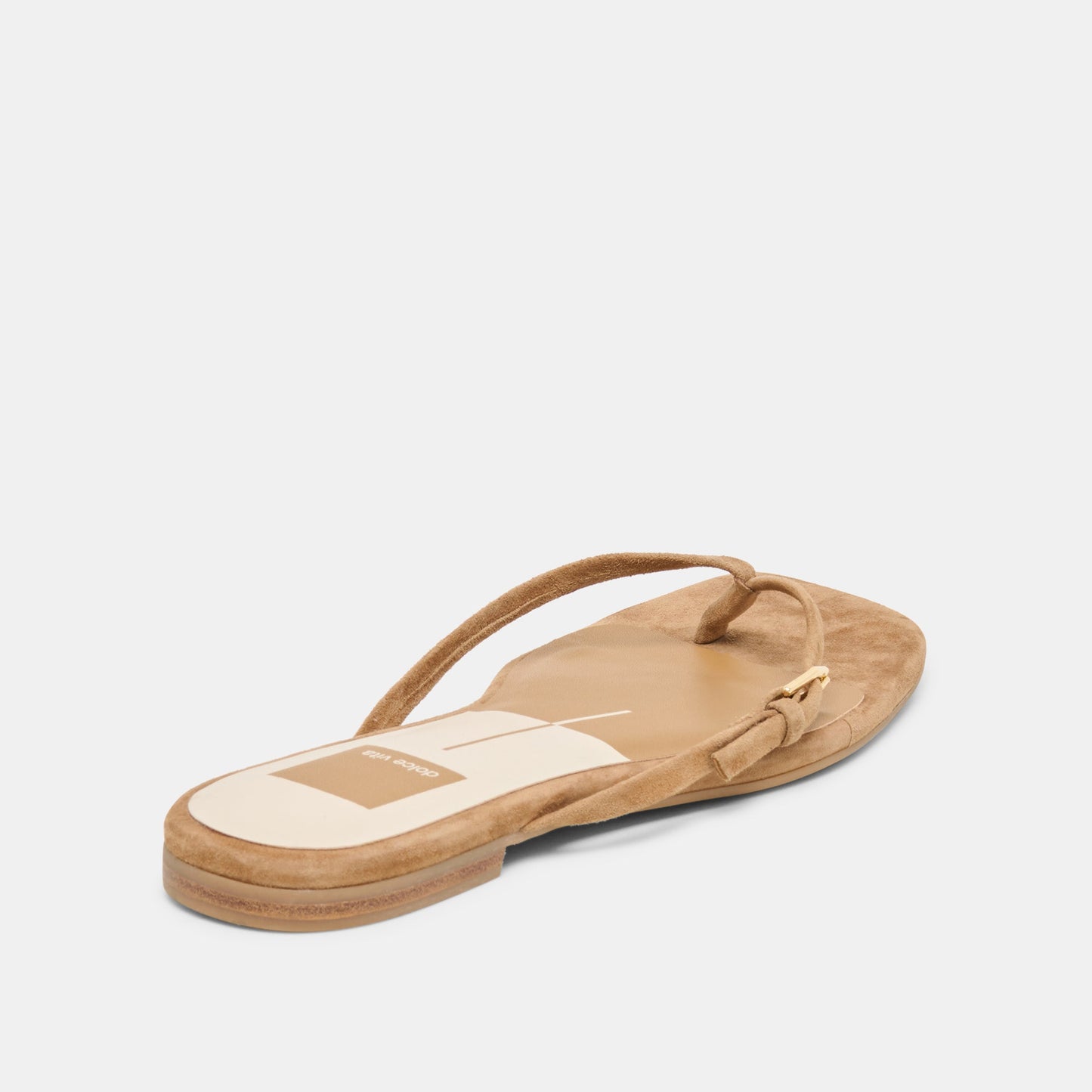 MALTA Lt Brown Suede Buckle Flip-Flop Sandals