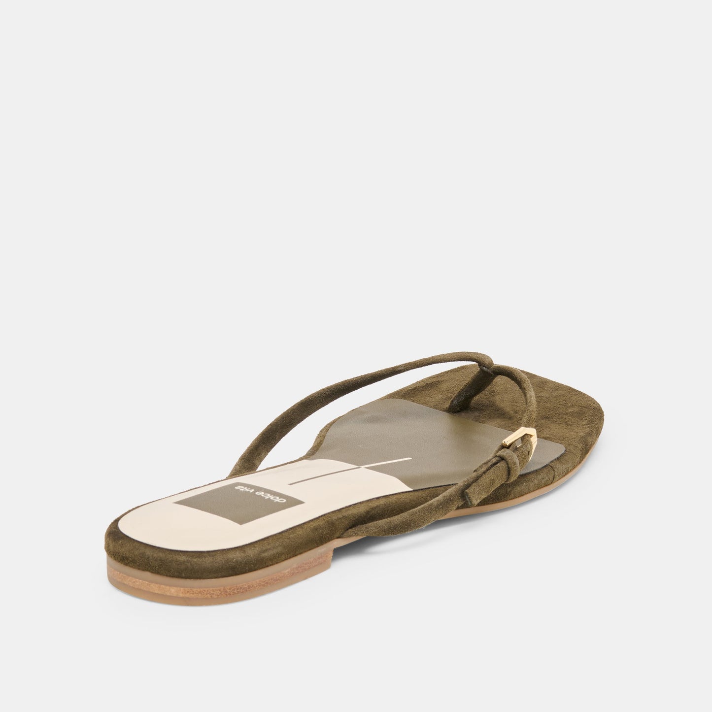 MALTA Dk Olive Suede Buckle Flip-Flop Sandals