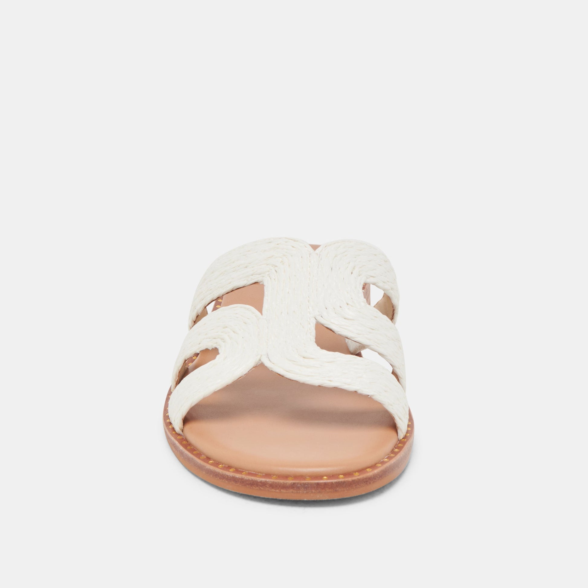 EMON WIDE SANDALS WHITE RAFFIA
 – Dolce Vita