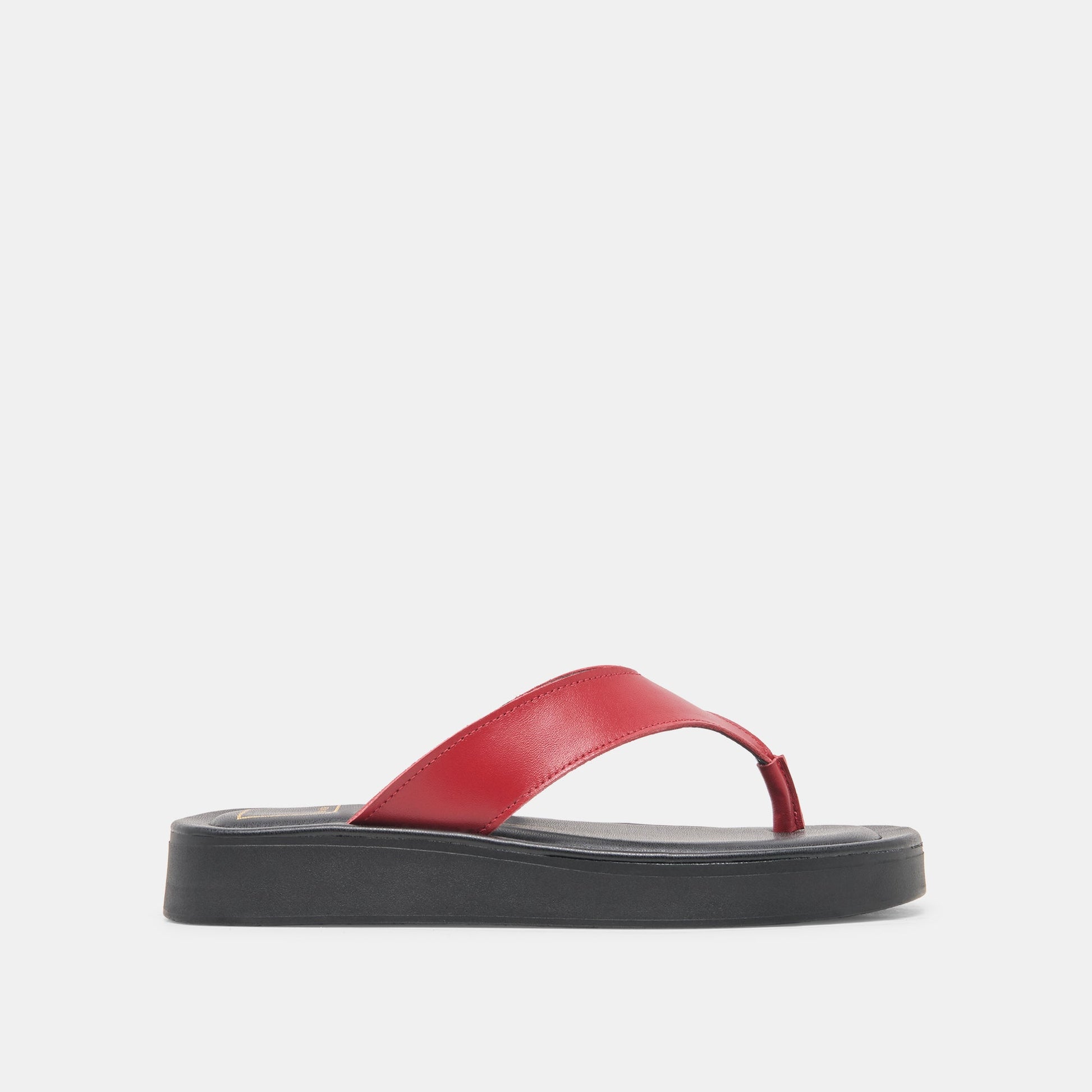 BLAYZE Red Leather Platform Flip-Flop Sandals