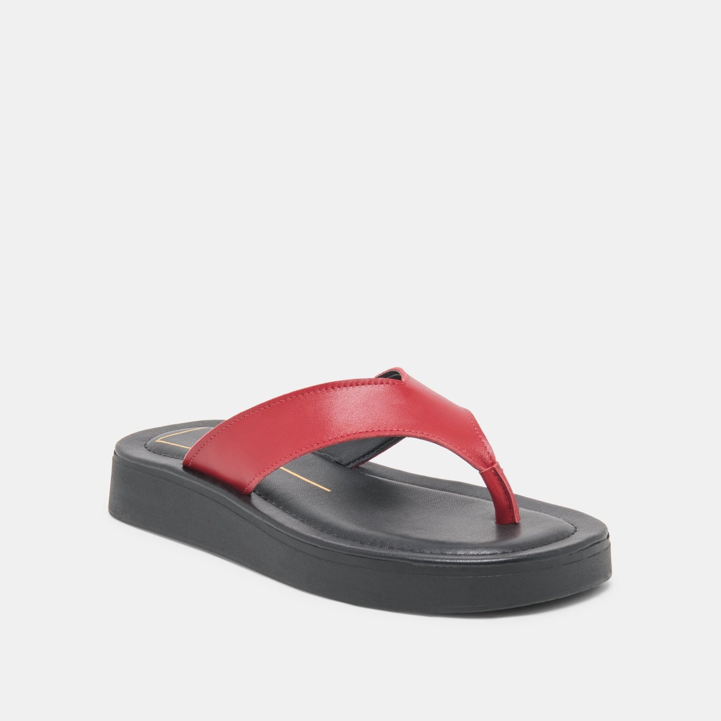 BLAYZE Red Leather Platform Flip-Flop Sandals