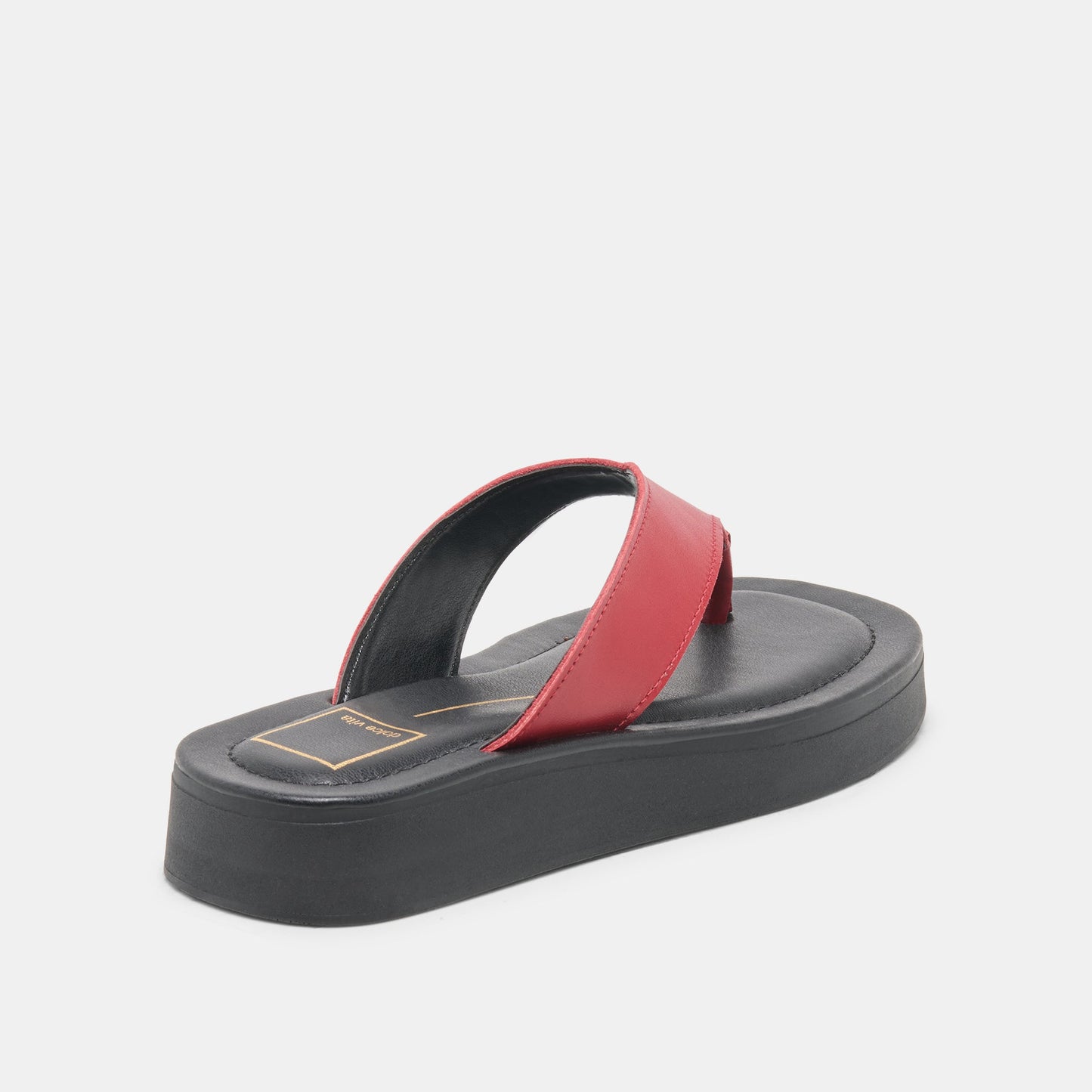 BLAYZE Red Leather Platform Flip-Flop Sandals