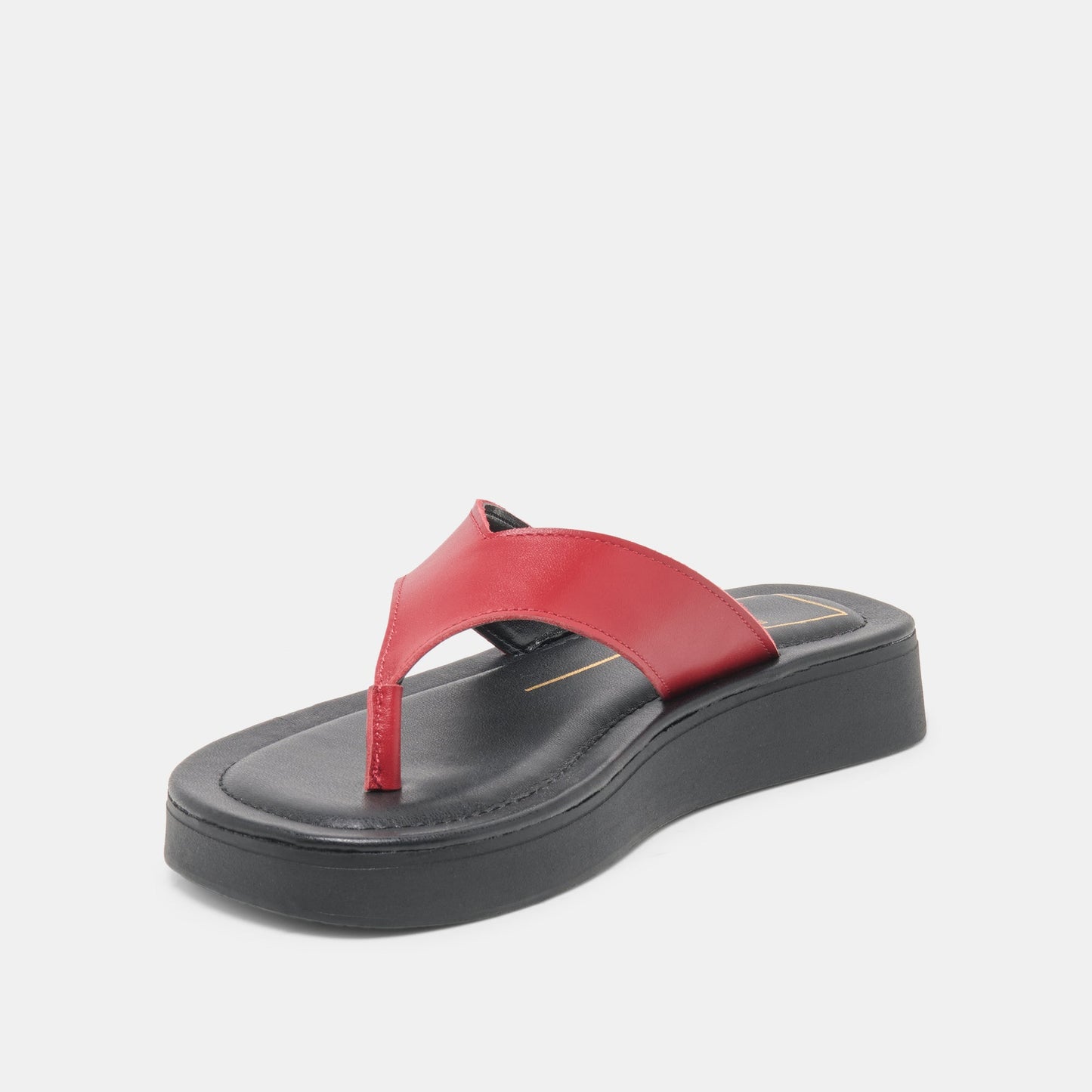 BLAYZE Red Leather Platform Flip-Flop Sandals