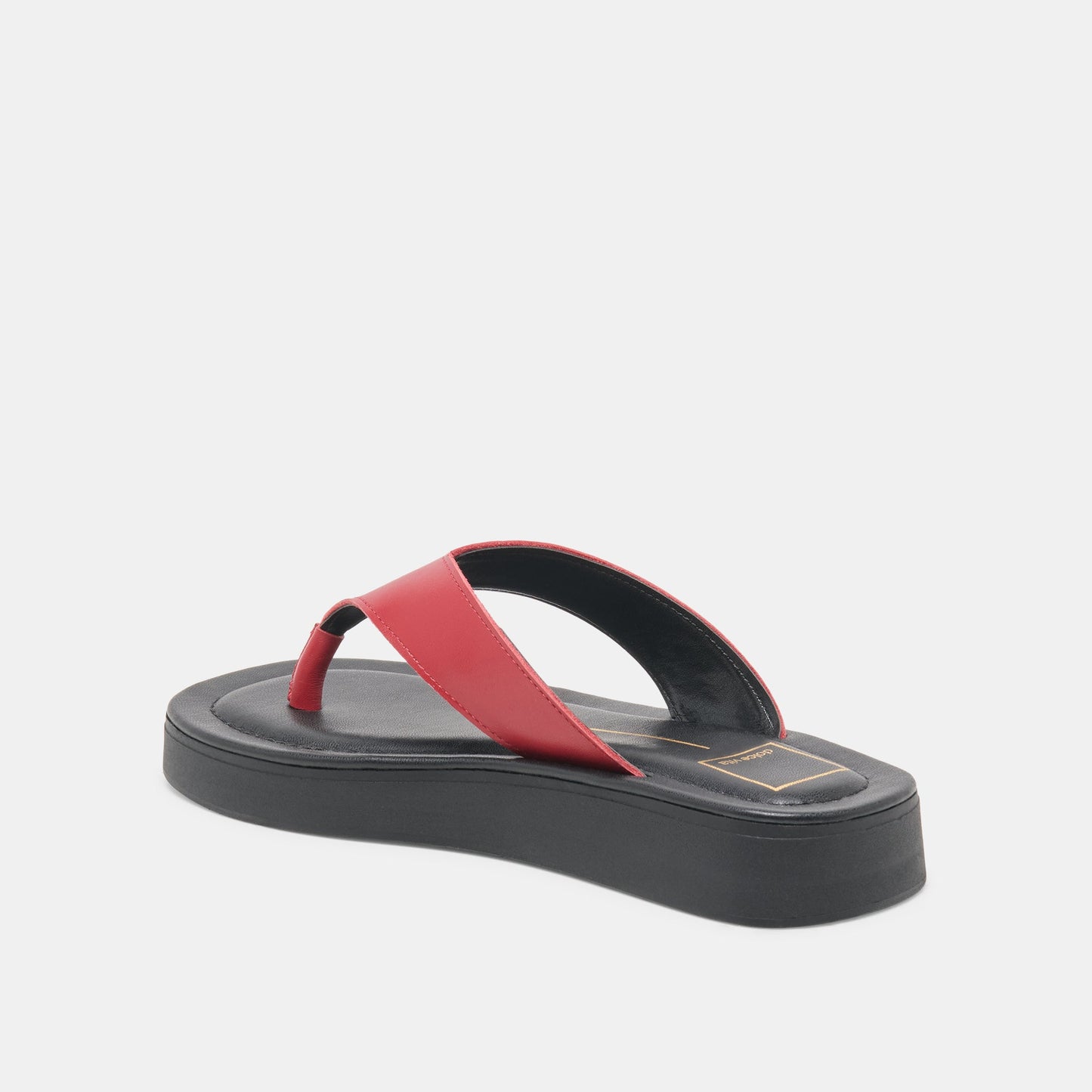 BLAYZE Red Leather Platform Flip-Flop Sandals