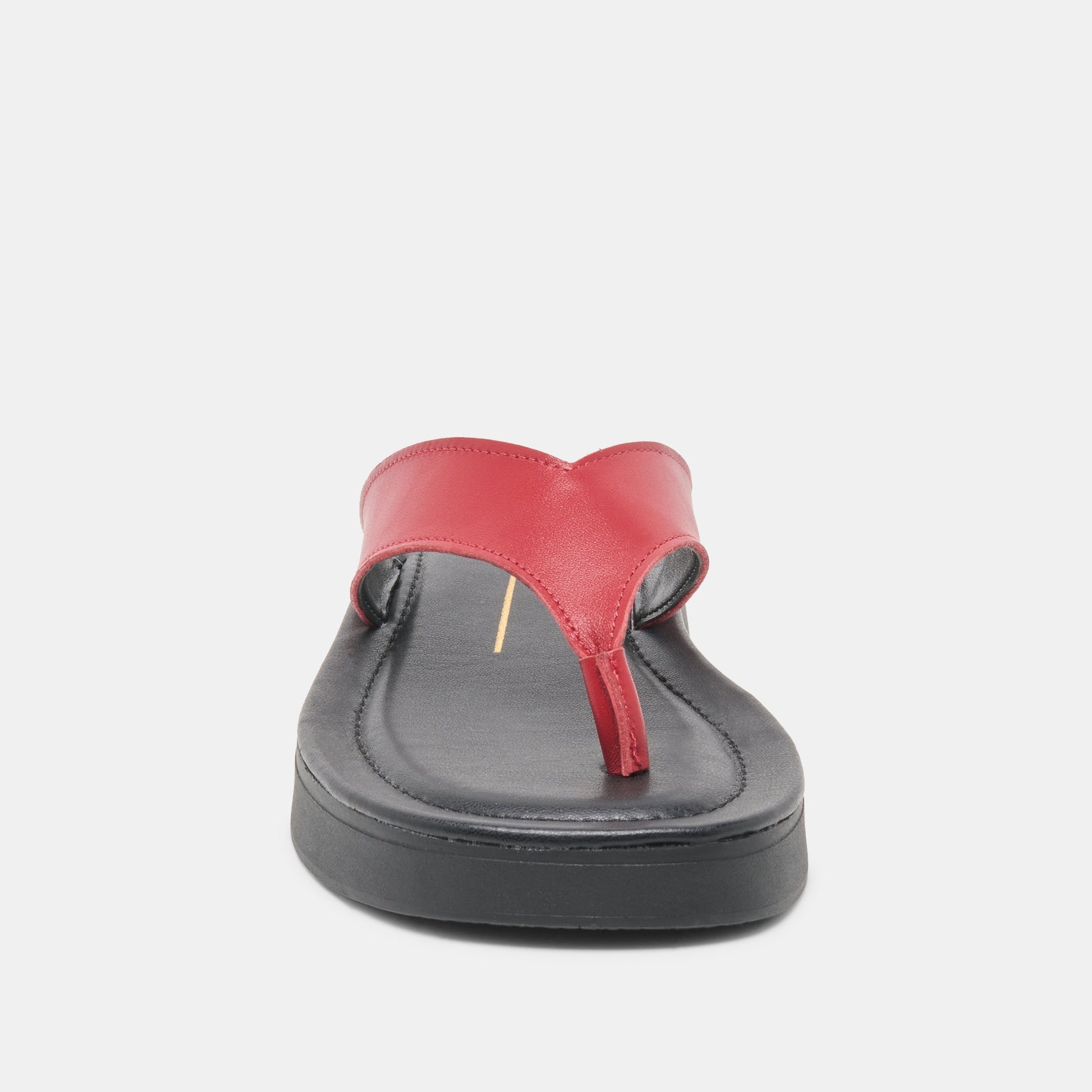 BLAYZE Red Leather Platform Flip-Flop Sandals