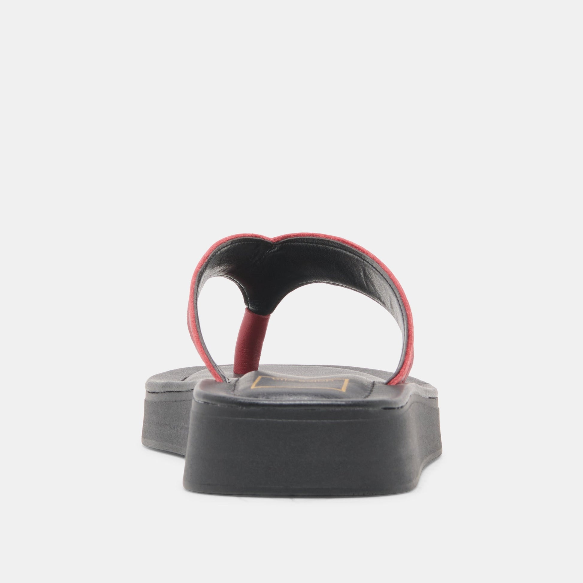 BLAYZE Red Leather Platform Flip-Flop Sandals