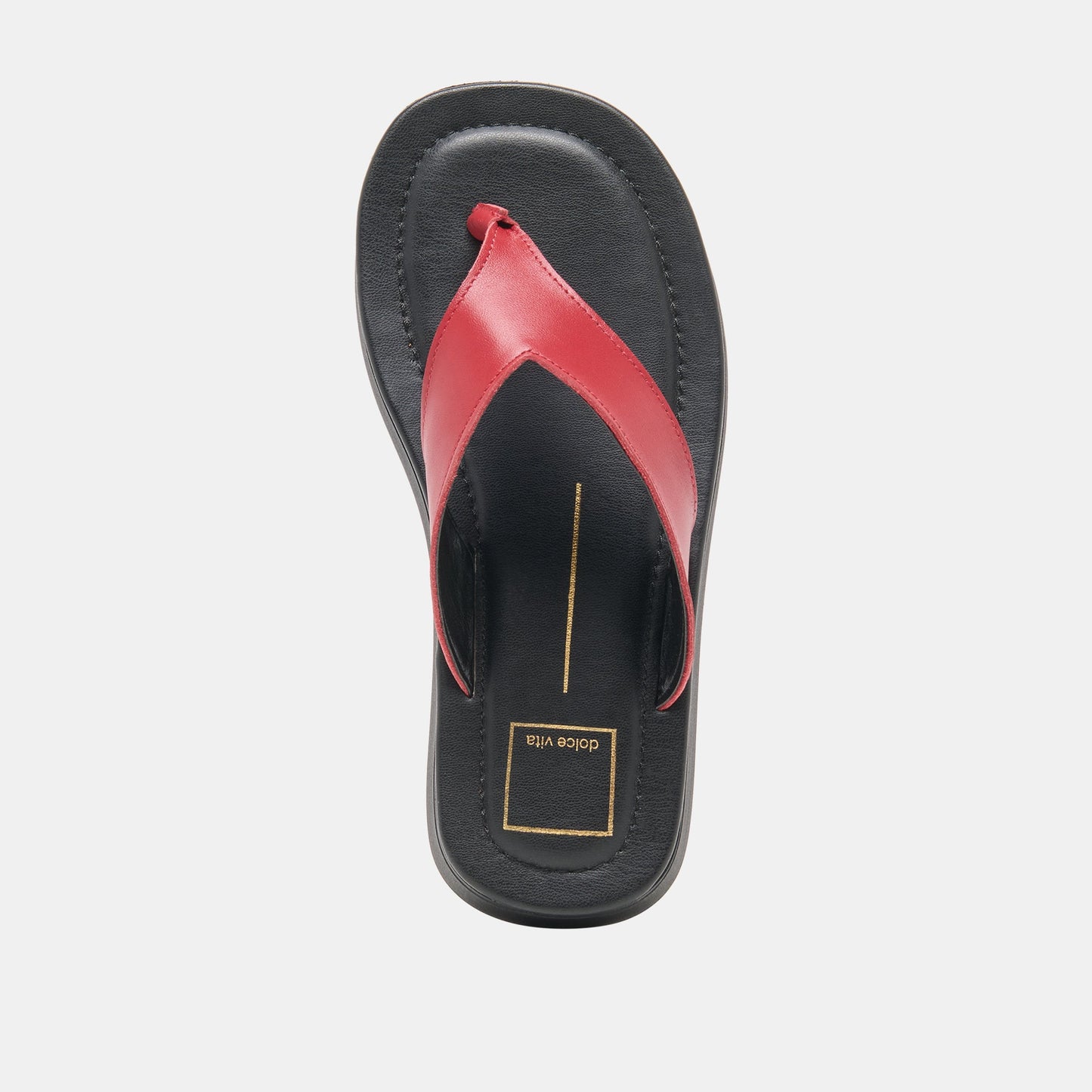BLAYZE Red Leather Platform Flip-Flop Sandals