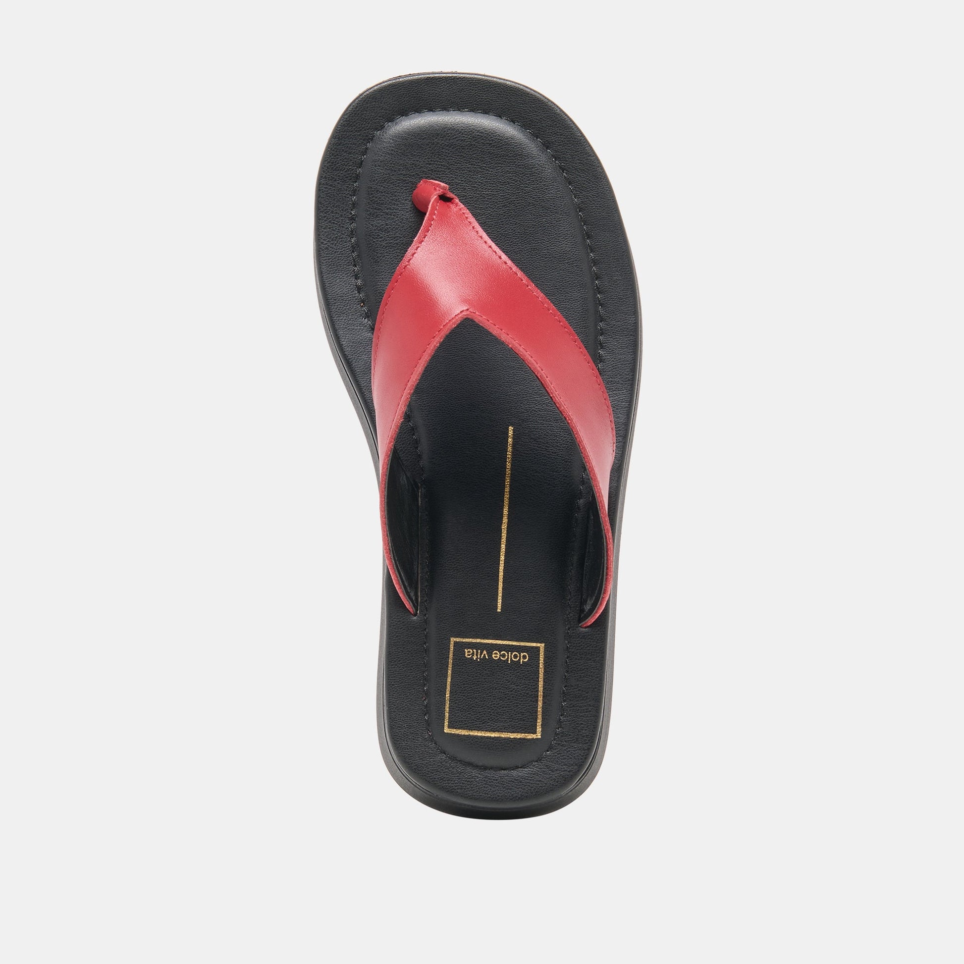 BLAYZE Red Leather Platform Flip-Flop Sandals