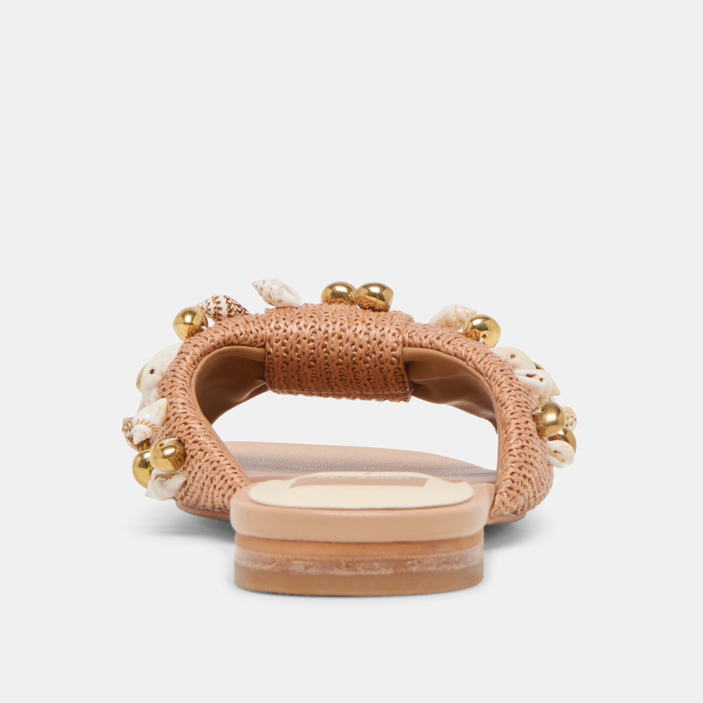 Lizza Toffee Beaded Raffia Sandals