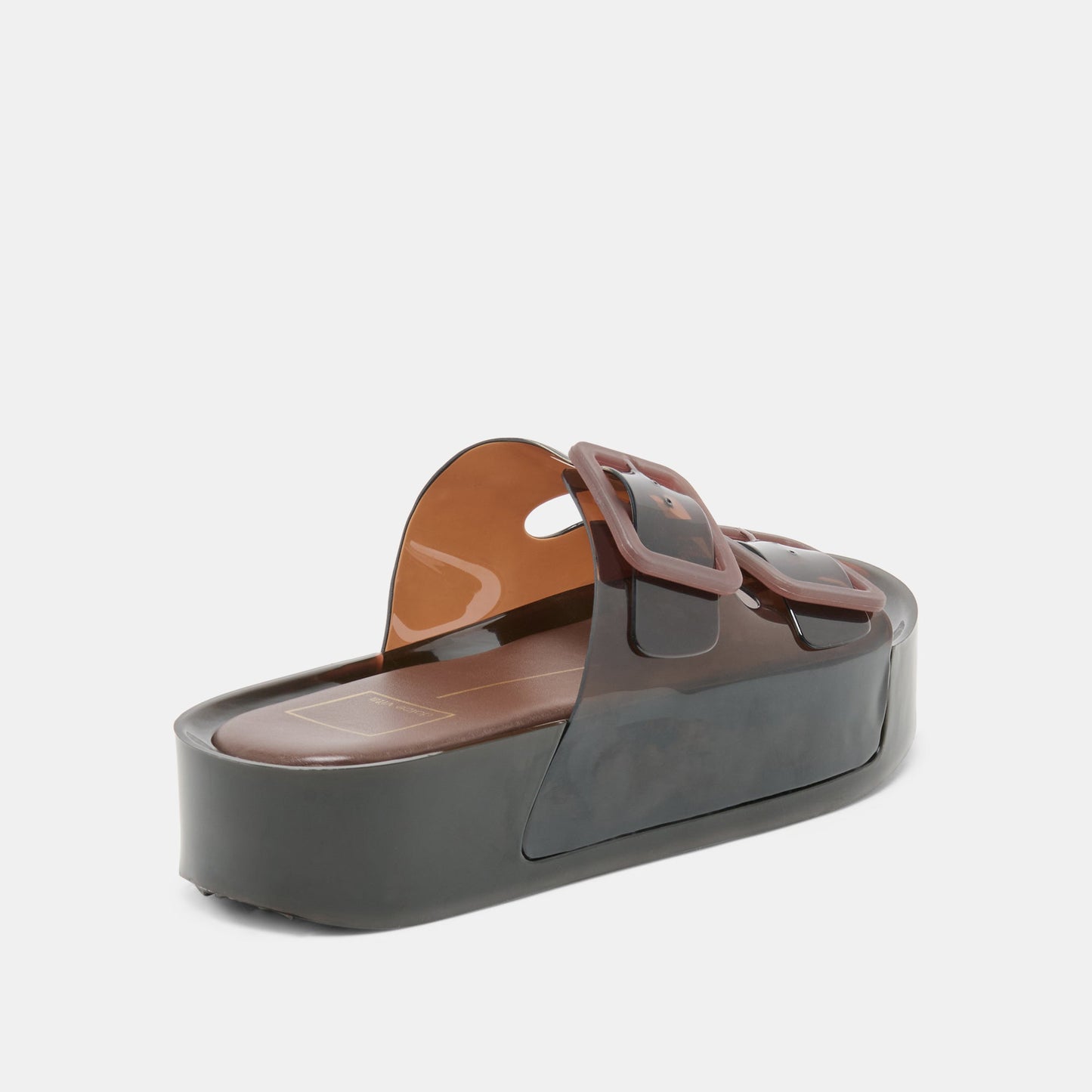 JULIO X Chocolate Vinyl Jelly Platform Sandals