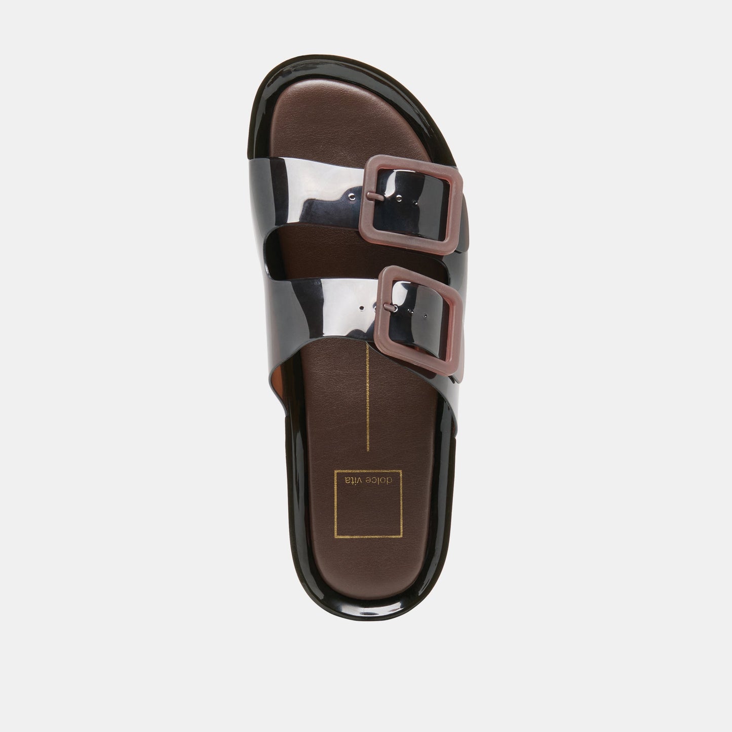 JULIO X Chocolate Vinyl Jelly Platform Sandals