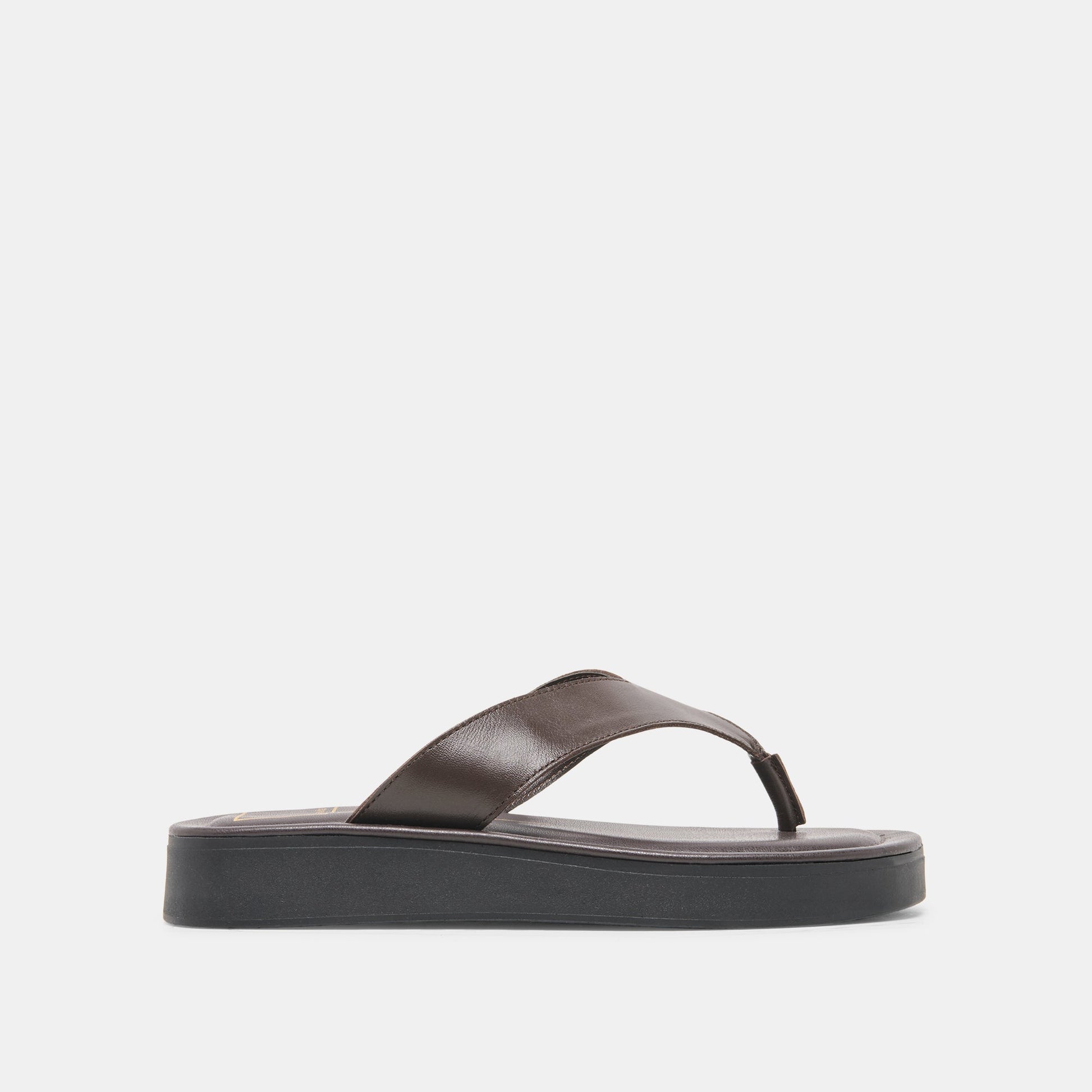 BLAYZE Dk Chocolate Leather Platform Flip-Flop Sandals