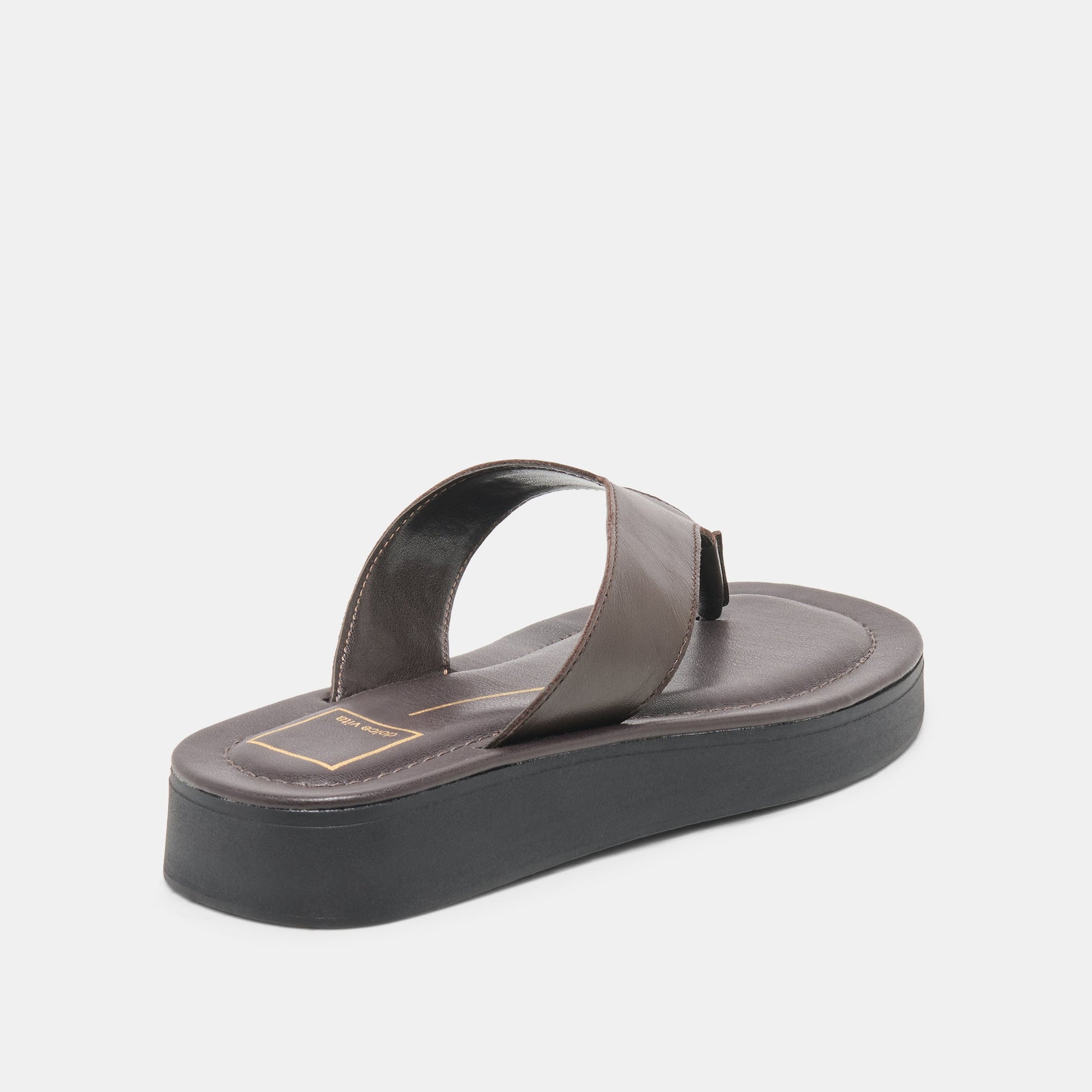 BLAYZE Dk Chocolate Leather Platform Flip-Flop Sandals