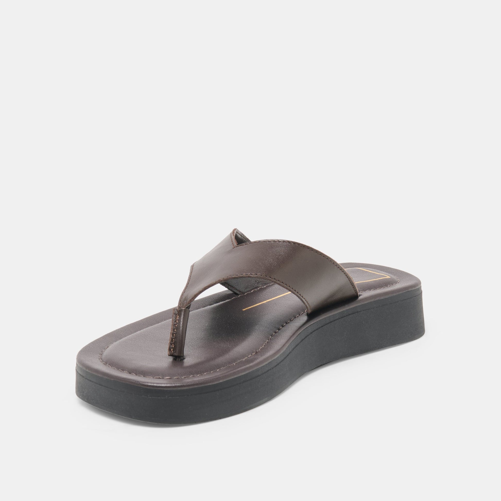 BLAYZE Dk Chocolate Leather Platform Flip-Flop Sandals