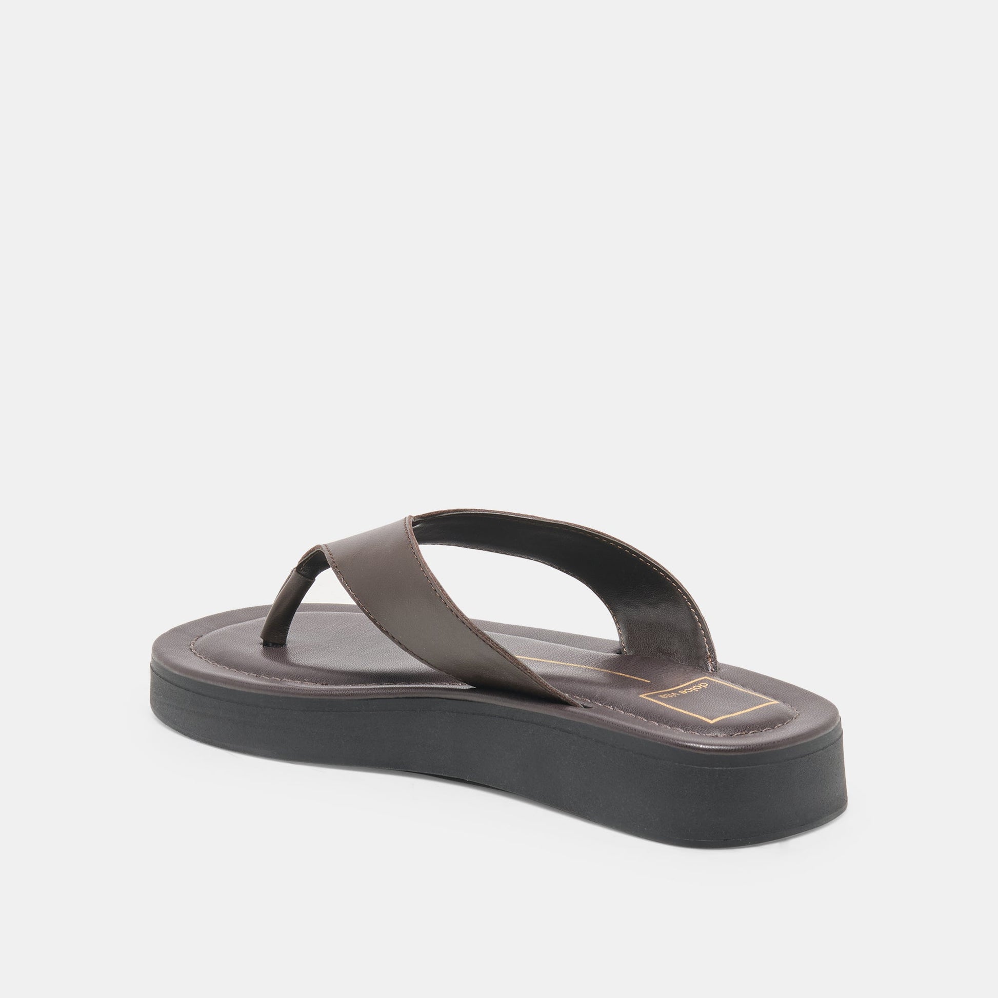 BLAYZE Dk Chocolate Leather Platform Flip-Flop Sandals