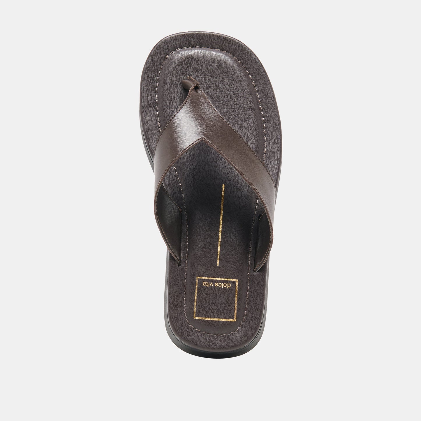 BLAYZE Dk Chocolate Leather Platform Flip-Flop Sandals