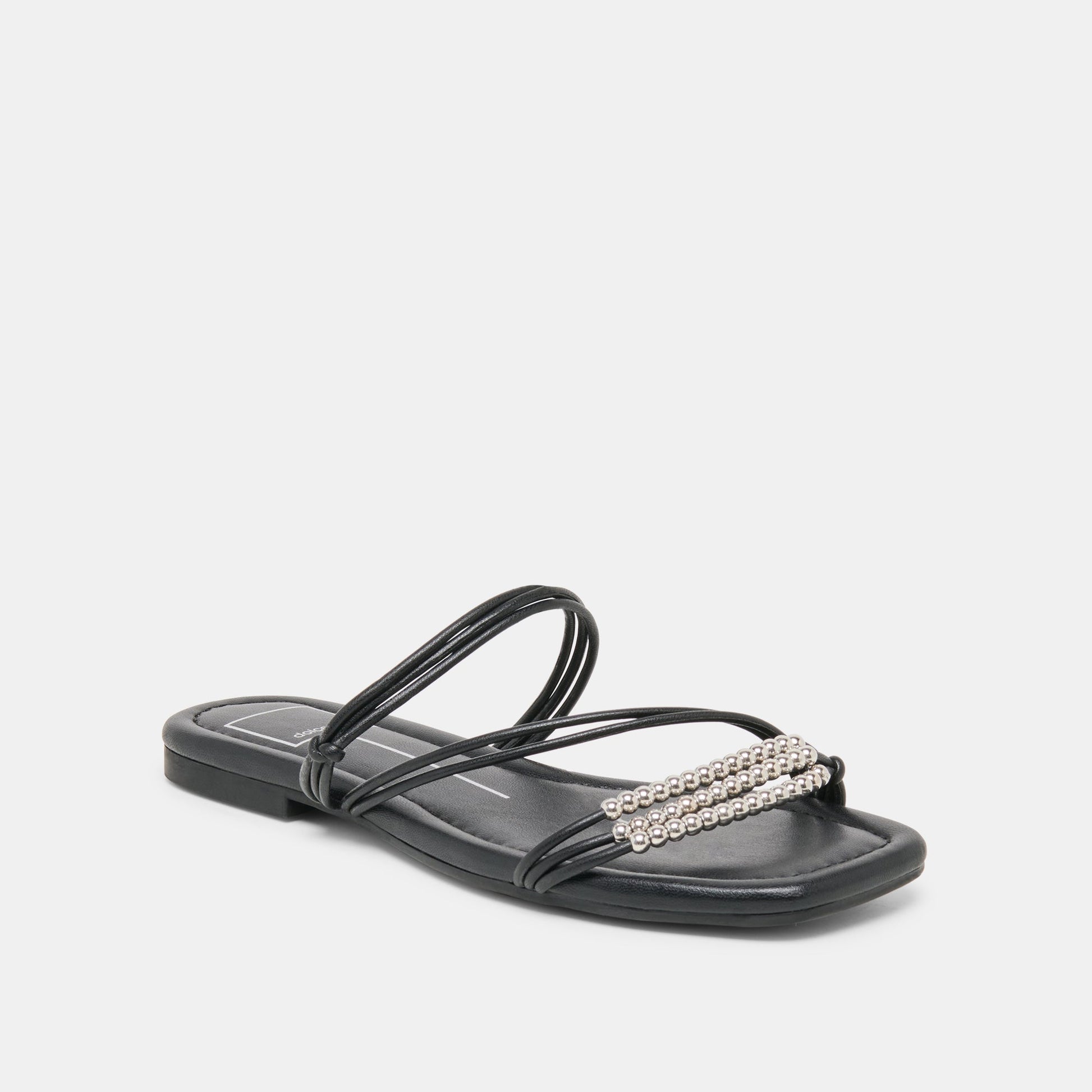 LYNDEE BEAD Black Stella Strappy Open-Toe Sandals