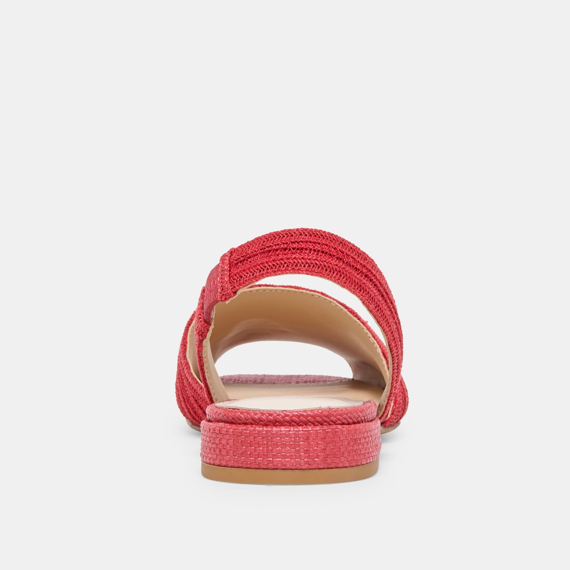 MARZY Red Raffia Slingback Peep-Toe Sandals