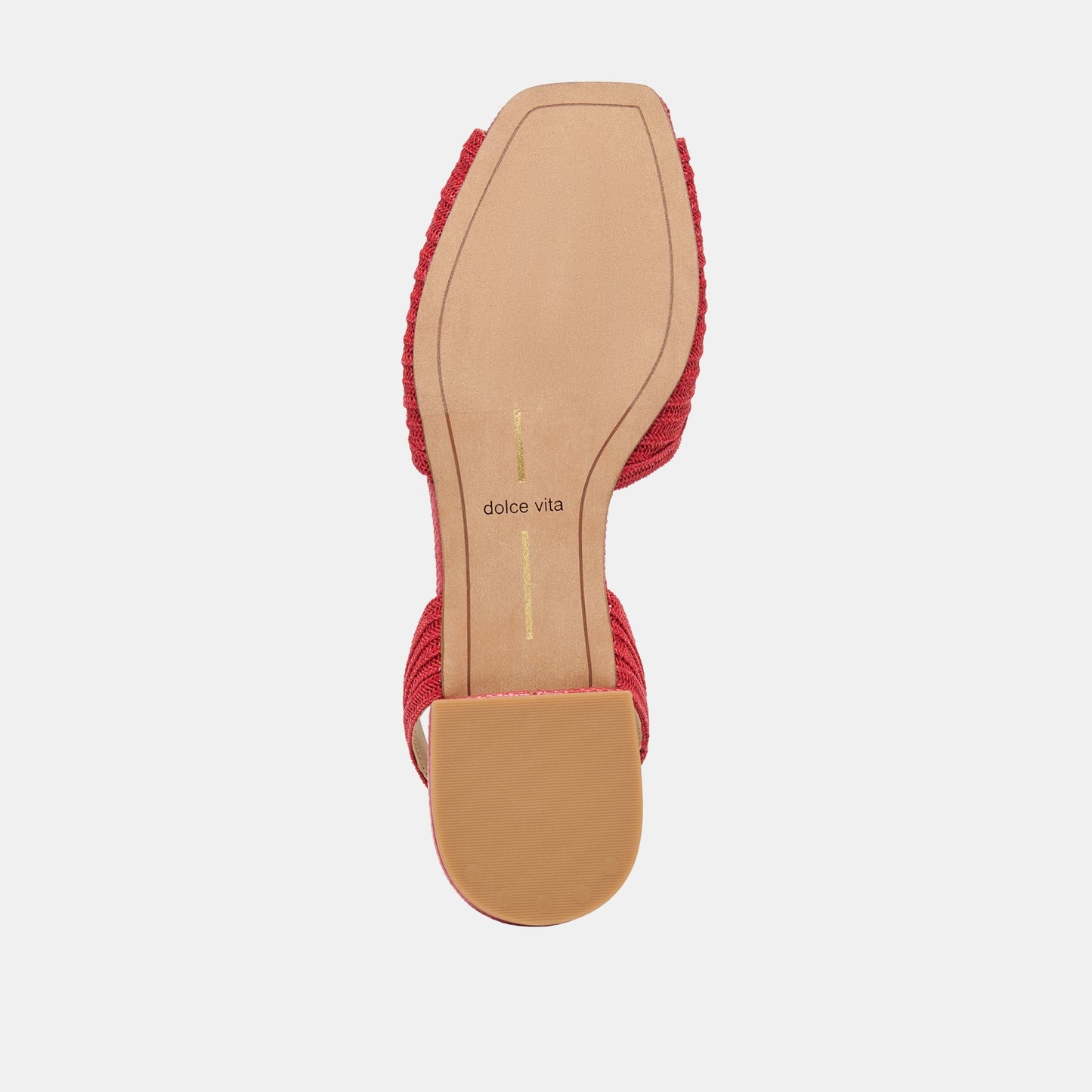 MARZY Red Raffia Slingback Peep-Toe Sandals