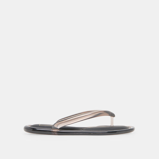 JOZEY Black Jelly Flip-Flop Sandals