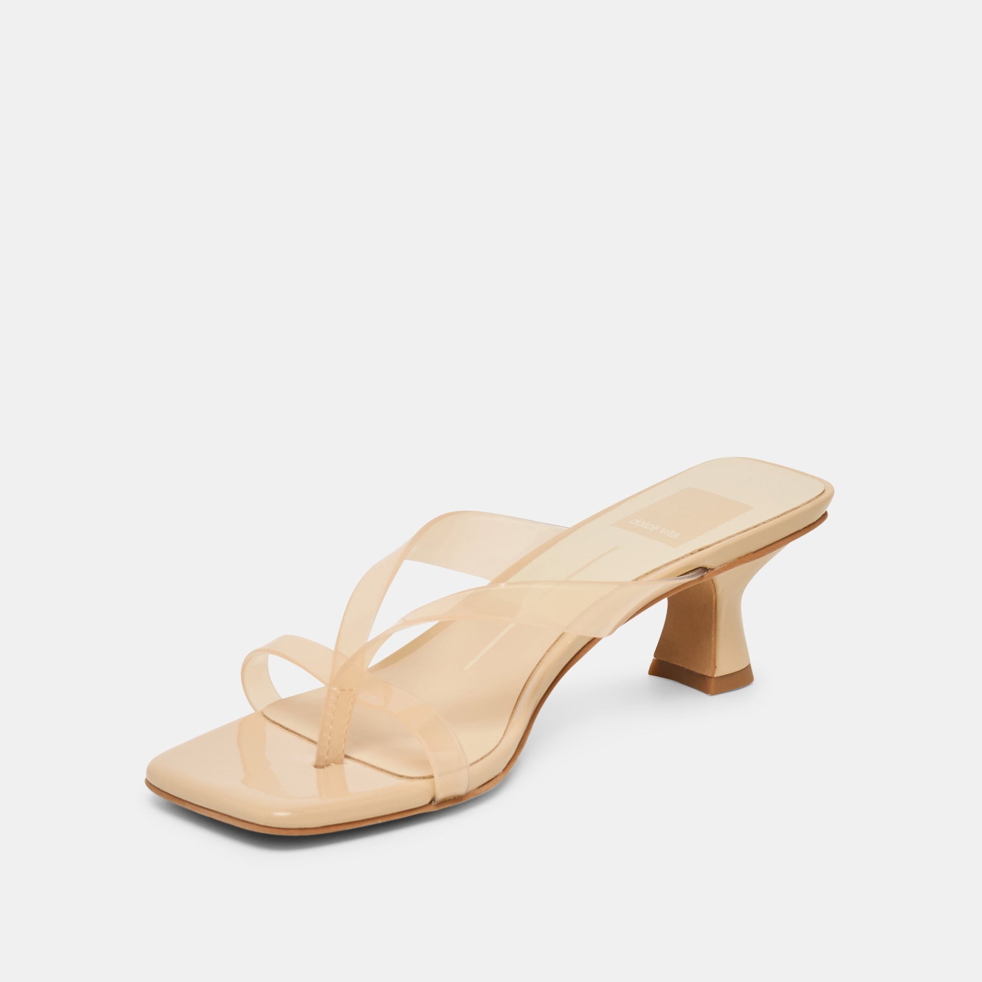 Brevel Vinyl Wide Praline Jelly Heels