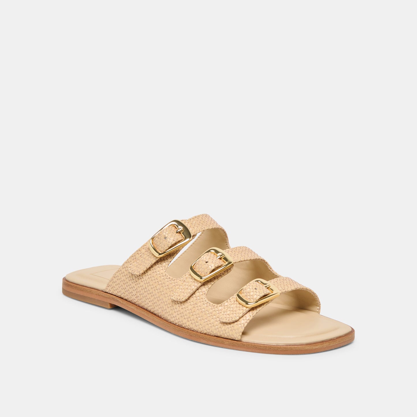 FIN Sand Raffia Open-Toe Slide Sandals