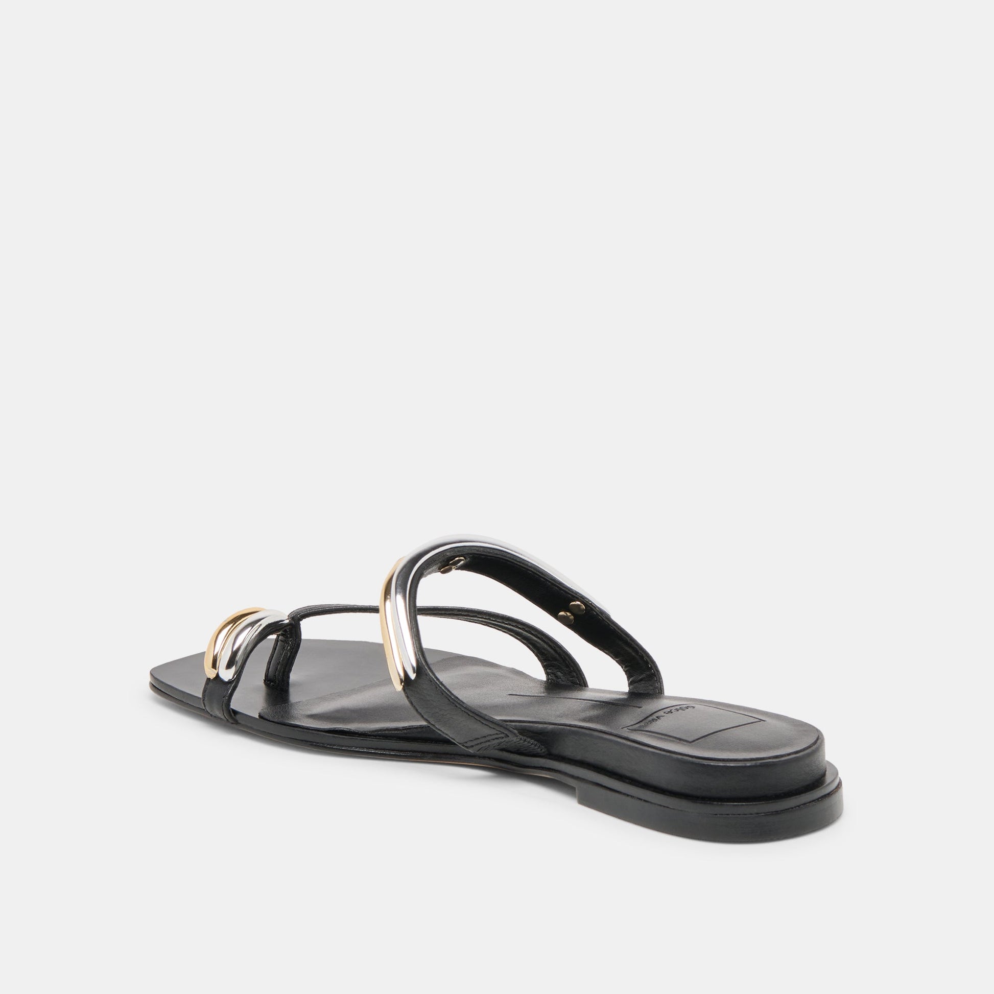 Tarina Black Leather Sandals