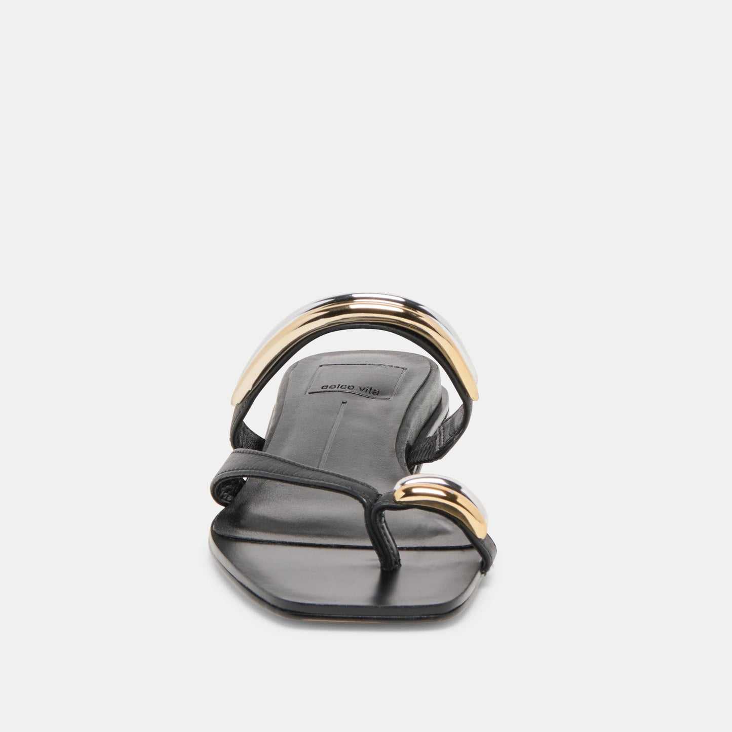 Tarina Black Leather Sandals