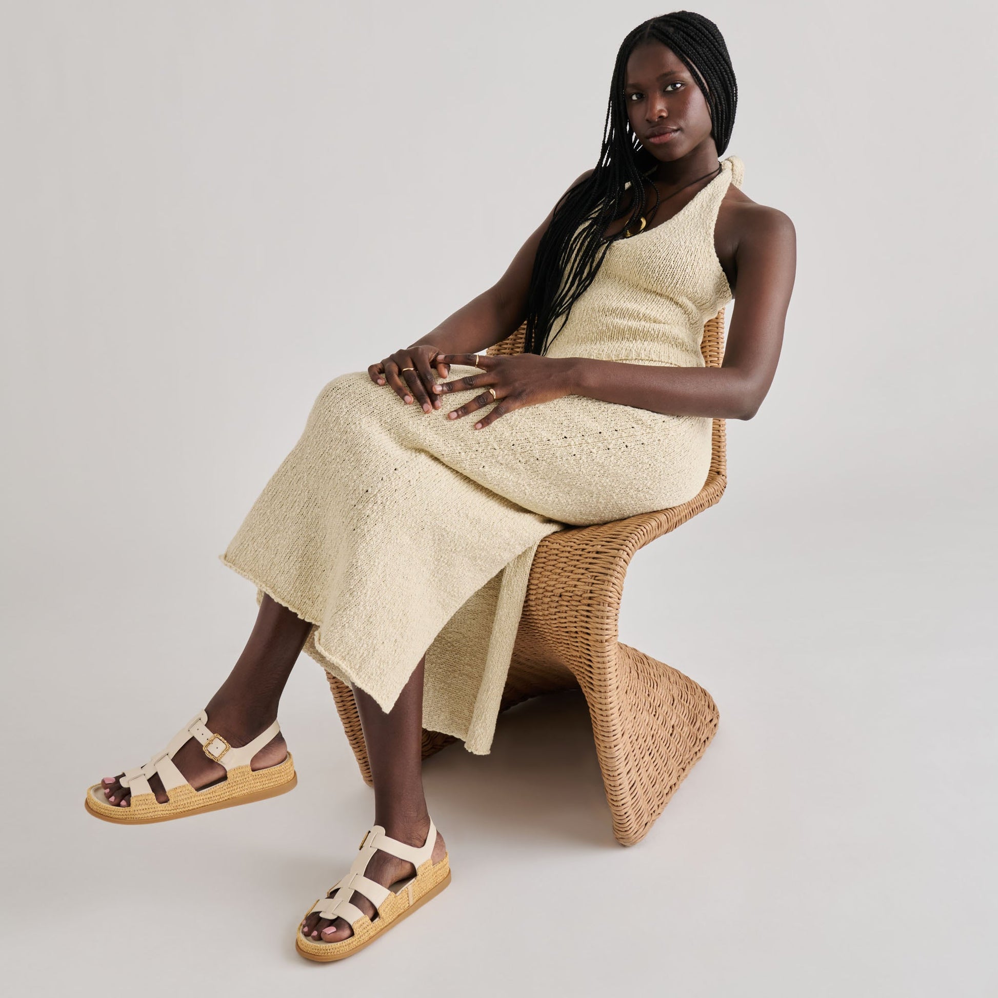 Shenna Bone Leather Sandals
