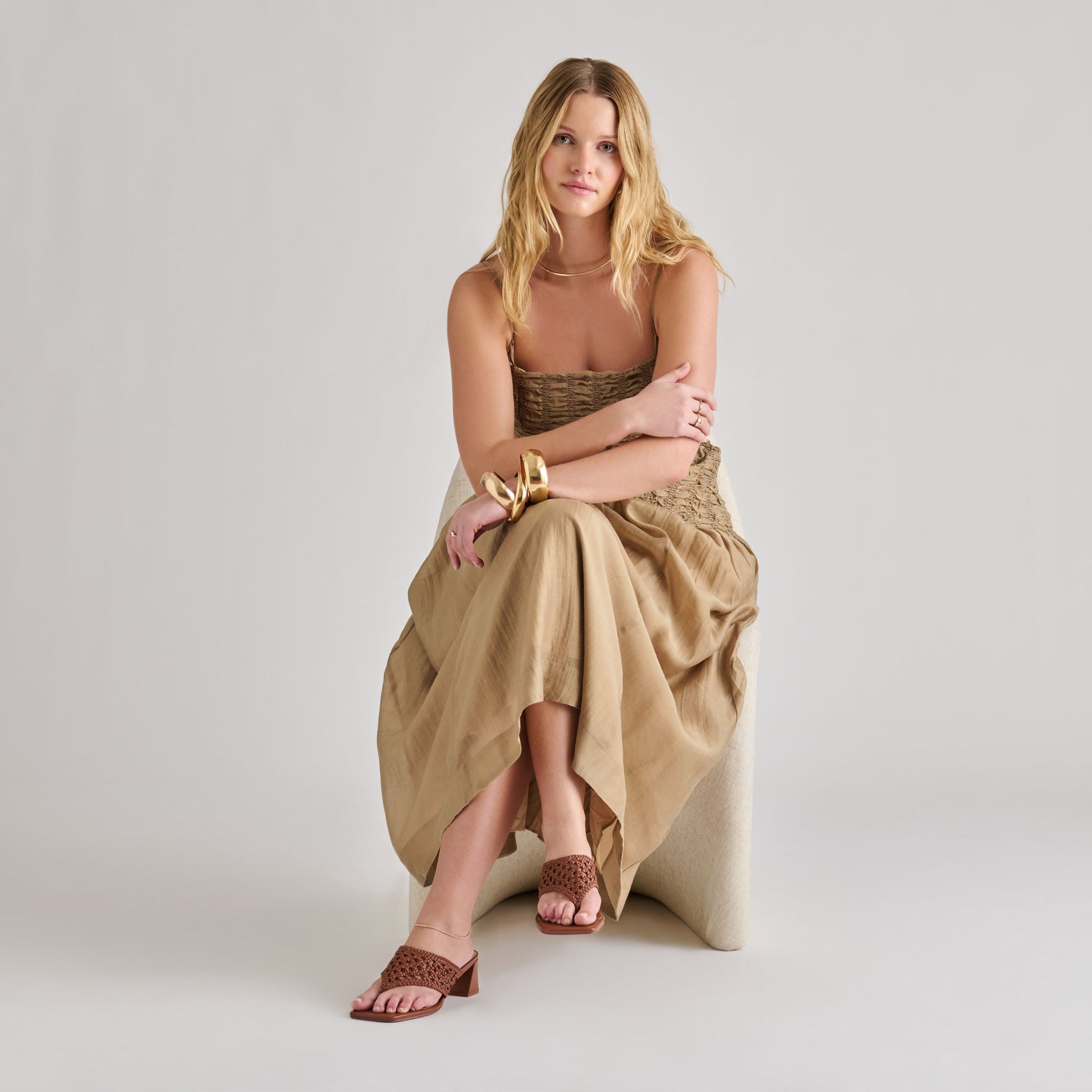 Barlo Cognac Woven Stella Heels