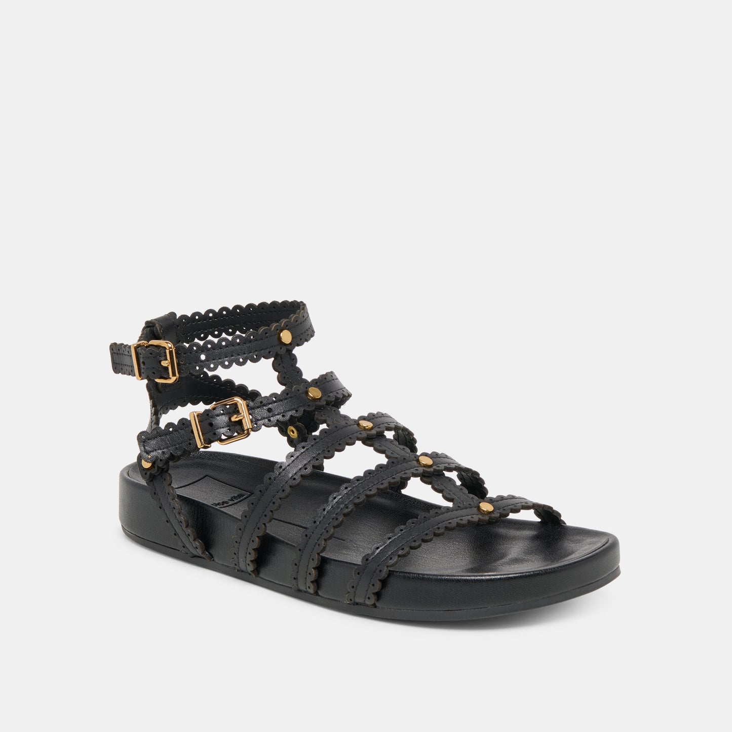 Susana Black Leather Sandals
