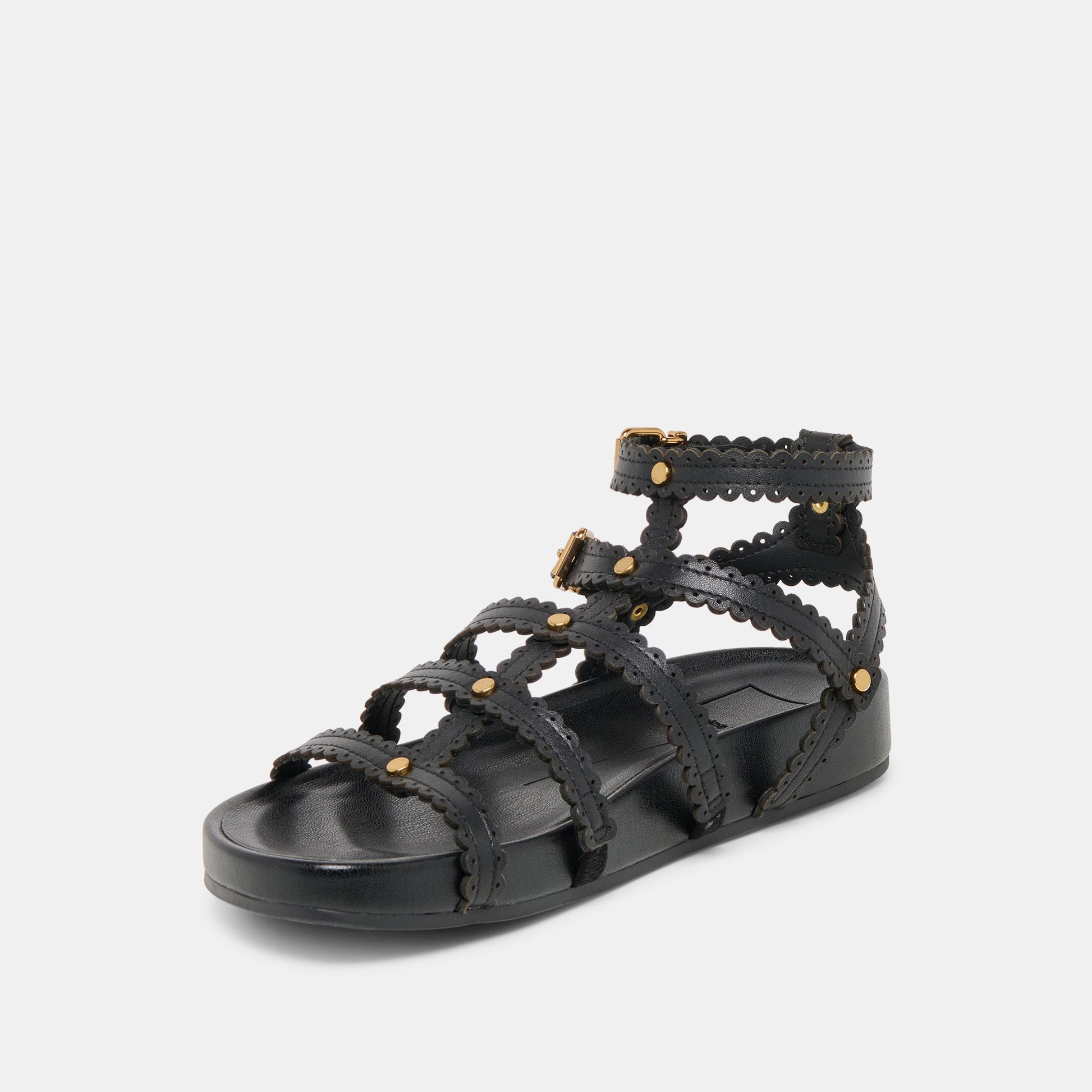 Susana Black Leather Sandals